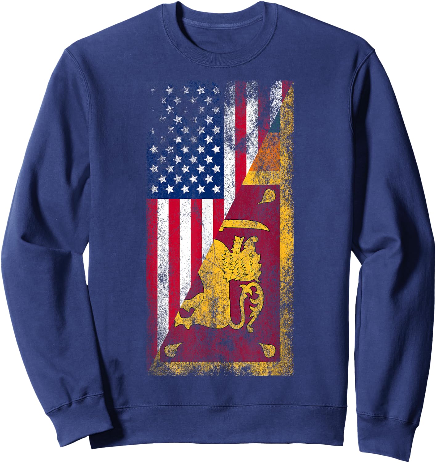 USA & Sri Lanka Flags - United States of America, Sri Lankan Sweatshirt - Sweatshirt | Navy