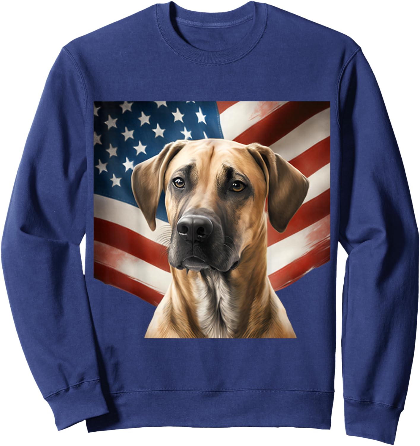 Black Mouth Cur 4th of July - Black Mouth Cur USA Sweatshirt - Sweatshirt | Navy
