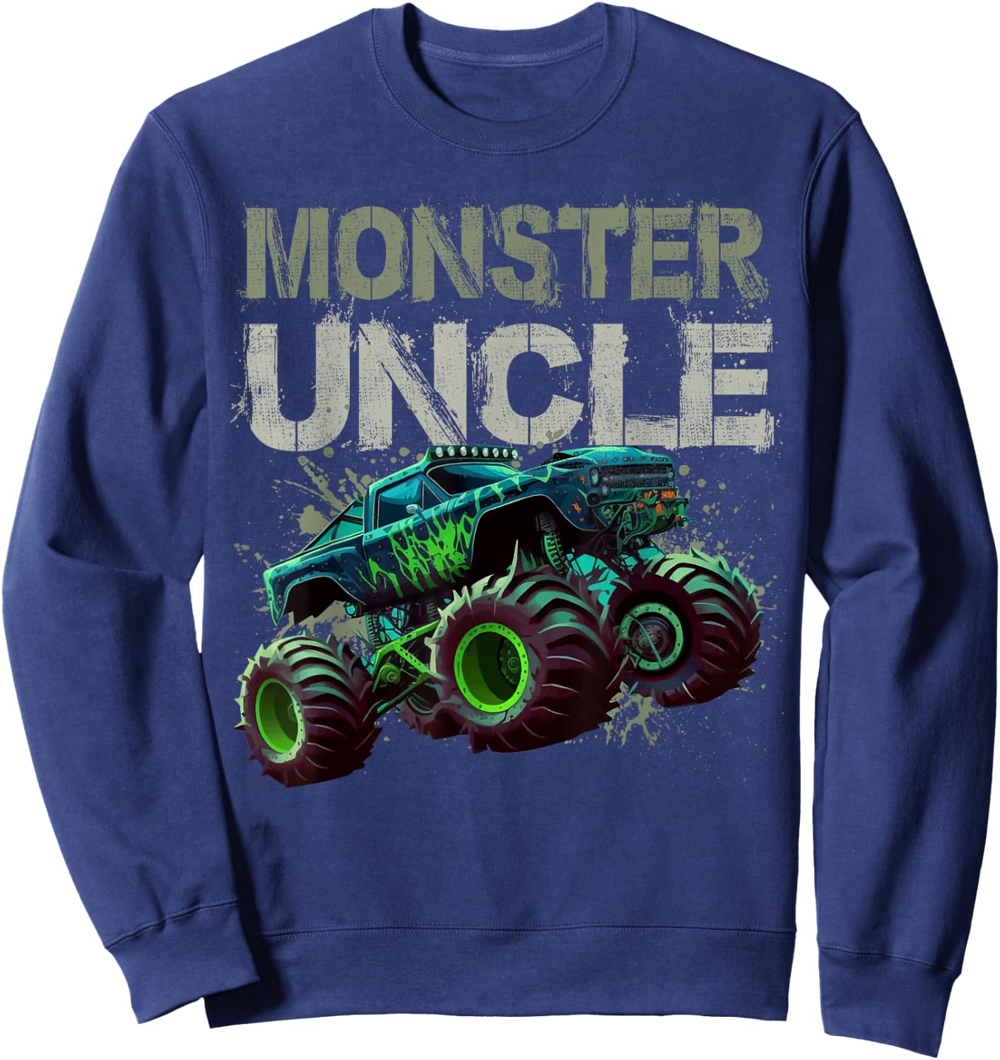 Monster Truck Uncle Family Matching Monster Truck Lovers Sweatshirt - Sweatshirt | Navy