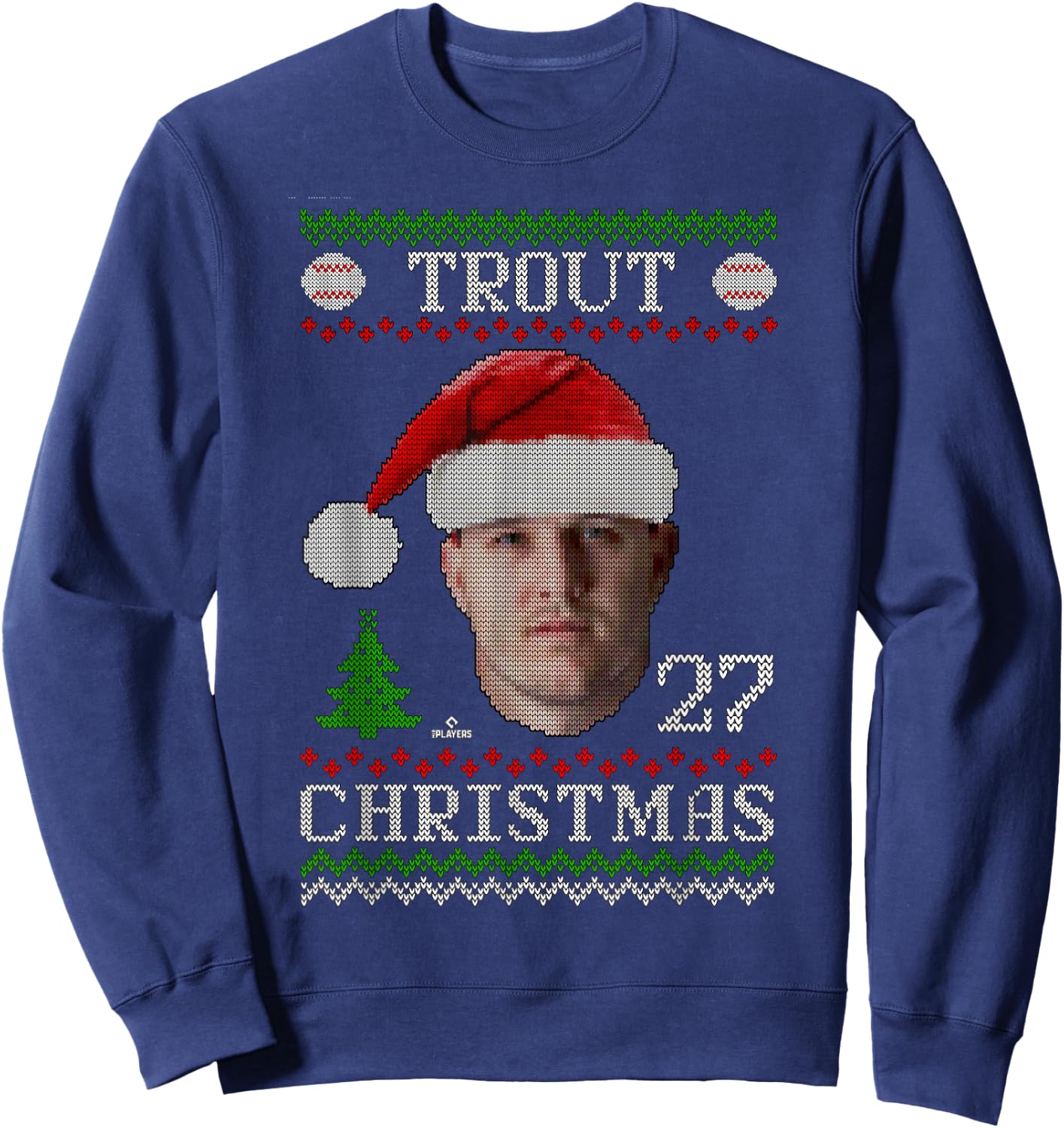 Mike Trout Los Angeles Baseball Christmas Sweater MLBPA Sweatshirt - Sweatshirt | Navy