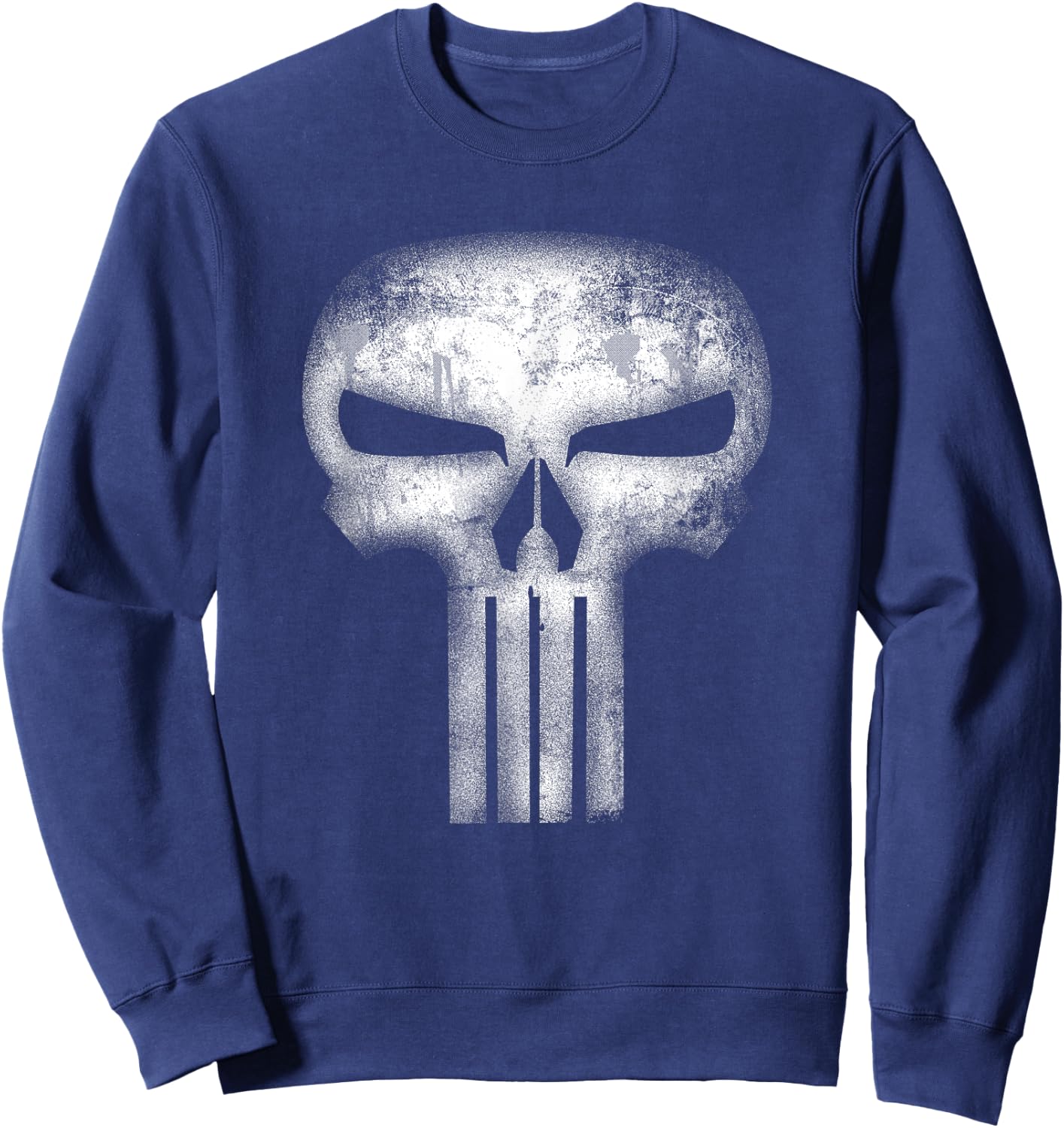 Marvel Comics Retro Classic The Punisher White Skull Logo Sweatshirt - Sweatshirt | Navy