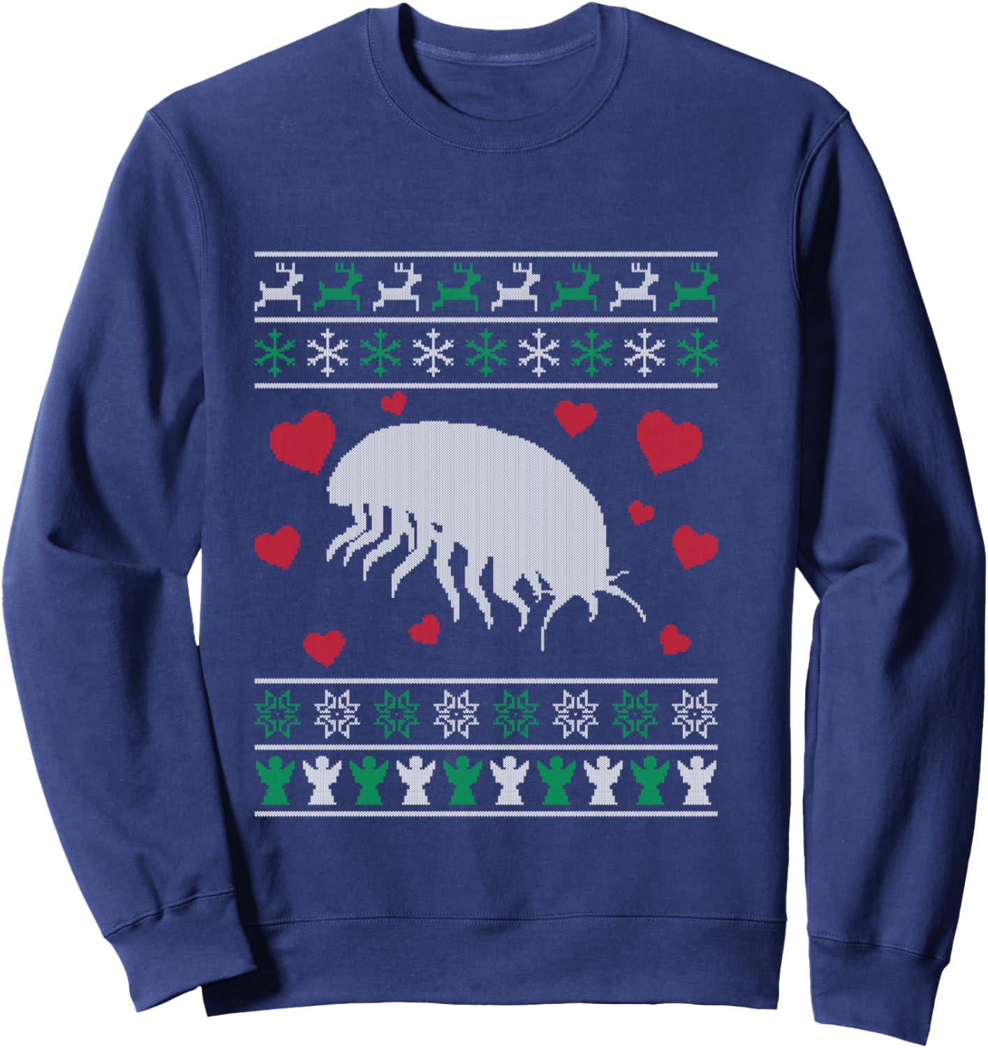 Christmas Isopod Ugly Sweater Winter Rollie Pollie Sweatshirt - Sweatshirt | Navy
