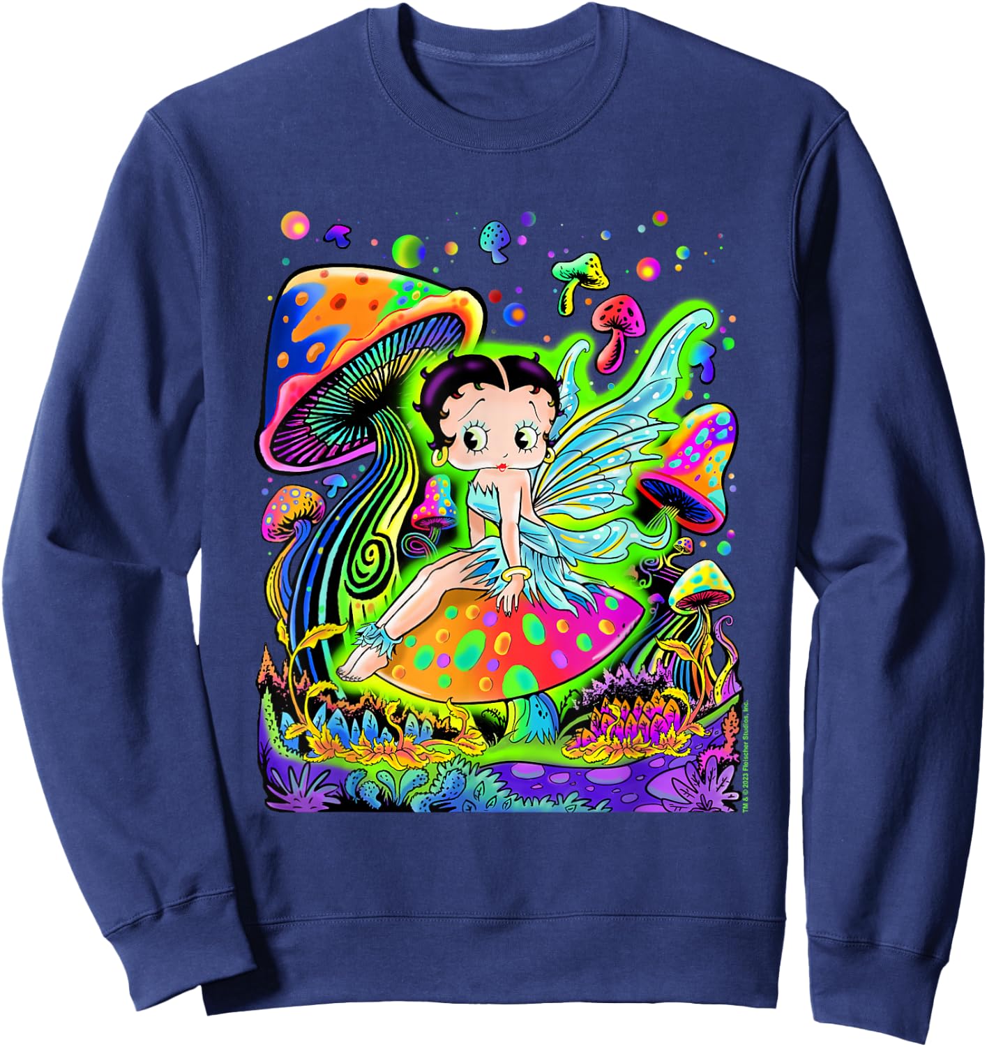 Betty Boop Blacklight Poster Sweatshirt - Sweatshirt | Navy