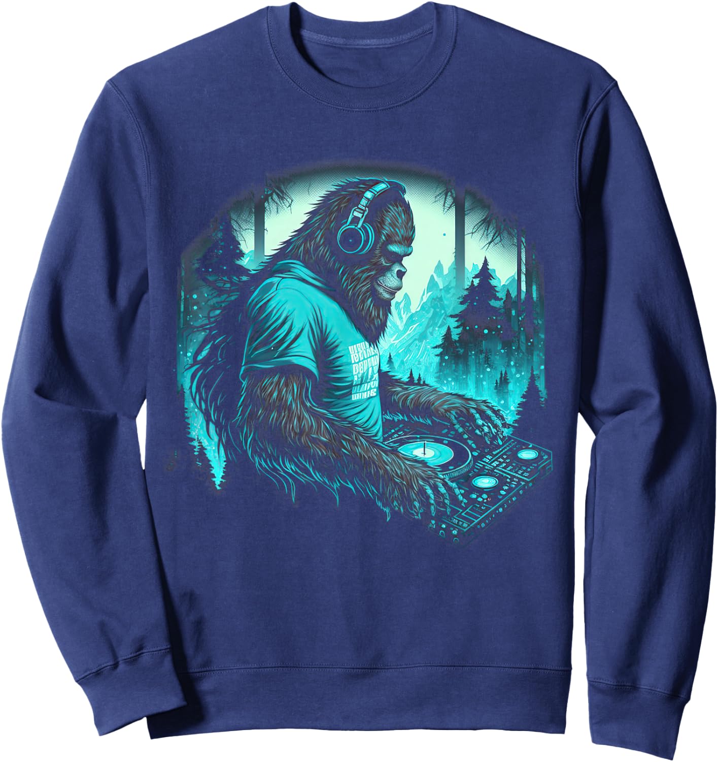 DJ Bigfoot Headphone EDM Music Sweatshirt - Sweatshirt | Navy