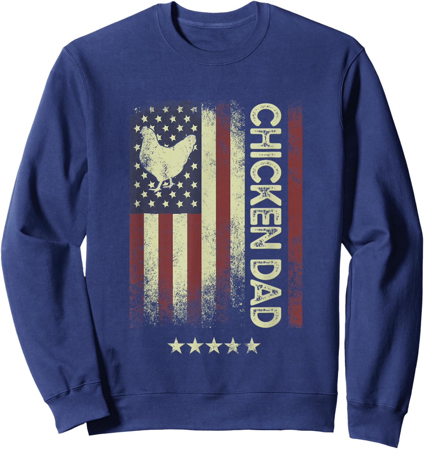 USA American Flag - Chicken Dad Sweatshirt - Sweatshirt | Navy