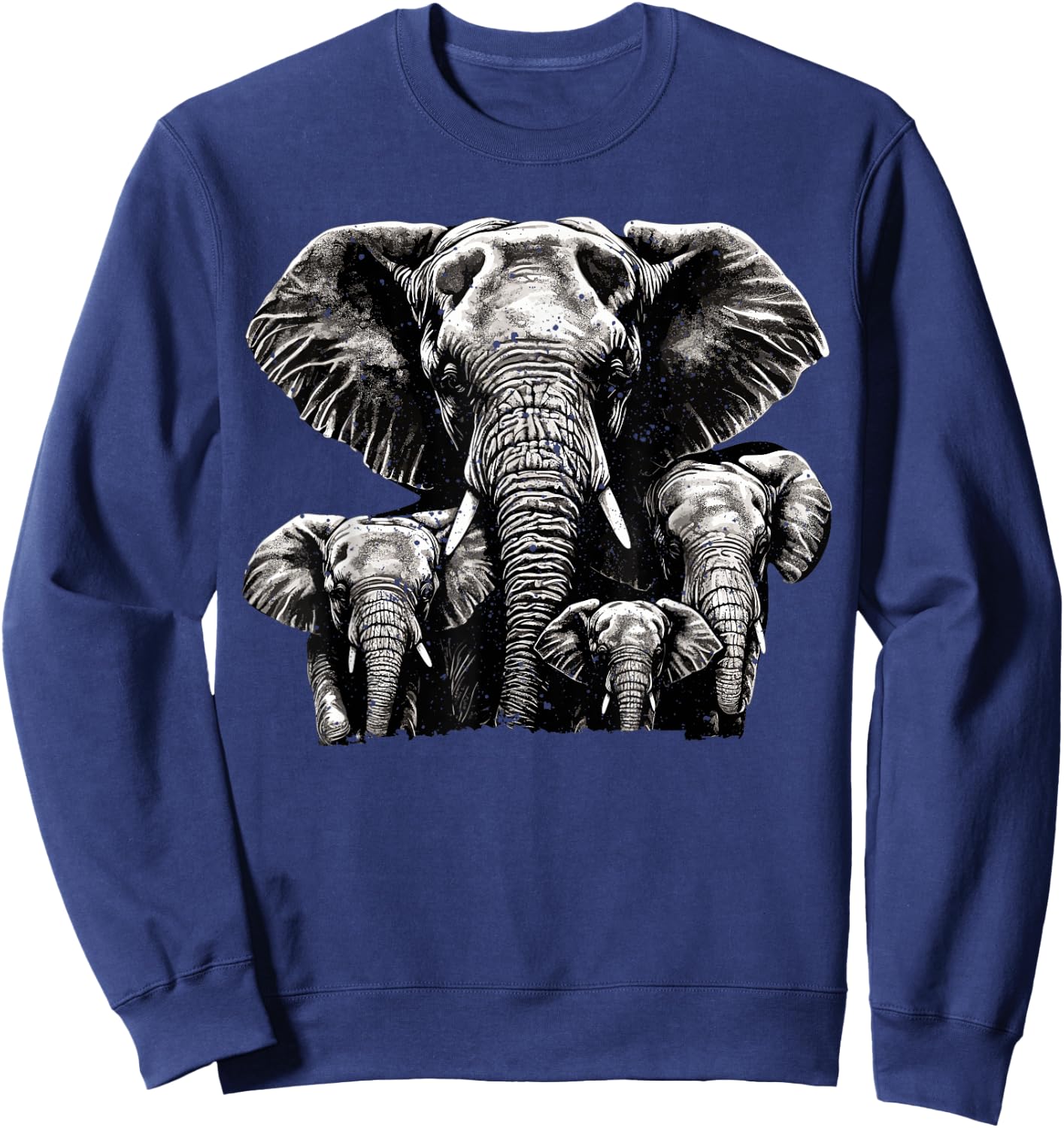 Elephant Dad Grahpic - Family Elephant Men Sweatshirt - Sweatshirt | Navy