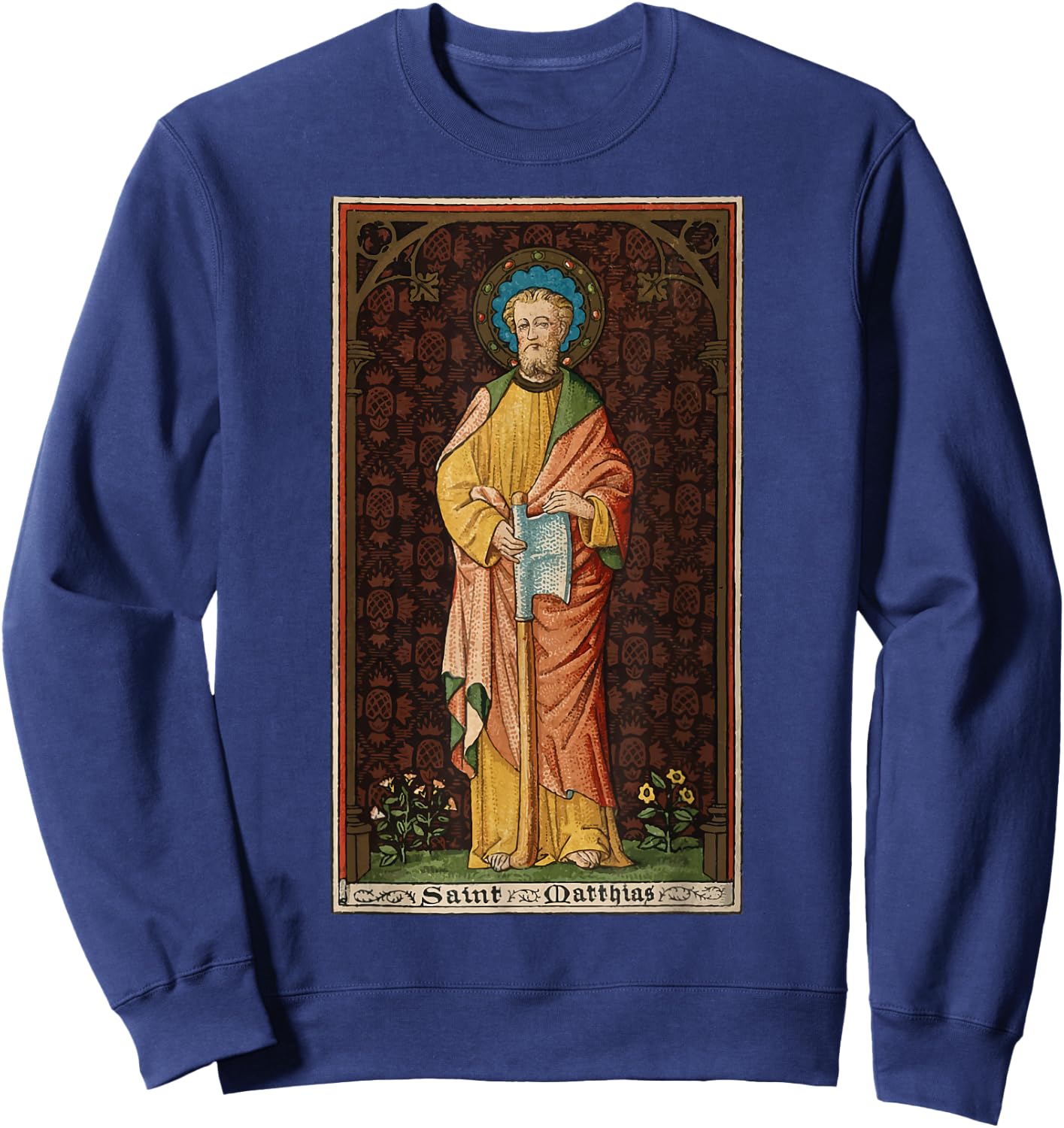 St Matthias the Apostle Axe Vintage Catholic Patron Saint Sweatshirt - Sweatshirt | Navy