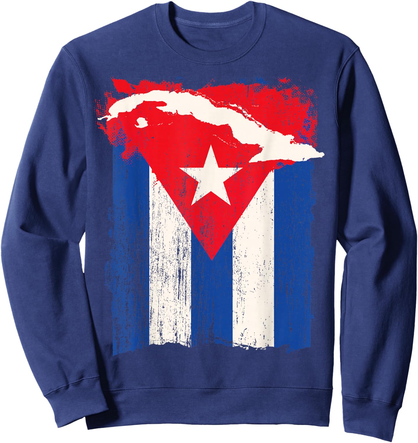 Cuba Flag Shirt Cuban Hispanic Heritage Month Revolution Day Sweatshirt - Sweatshirt | Navy