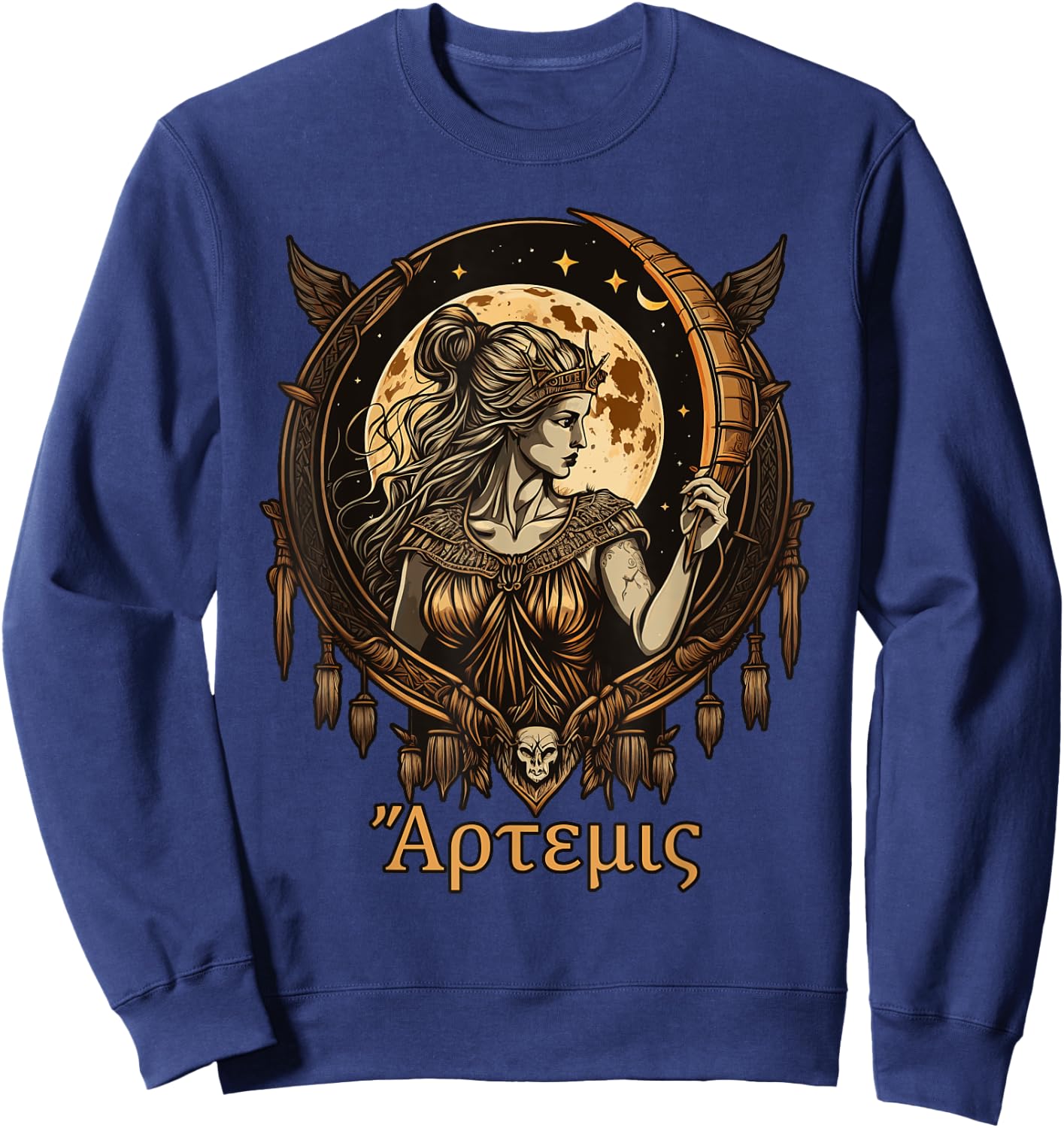 Greek Goddess Artemis Olympian Hero Ancient Greece Sweatshirt - Sweatshirt | Navy