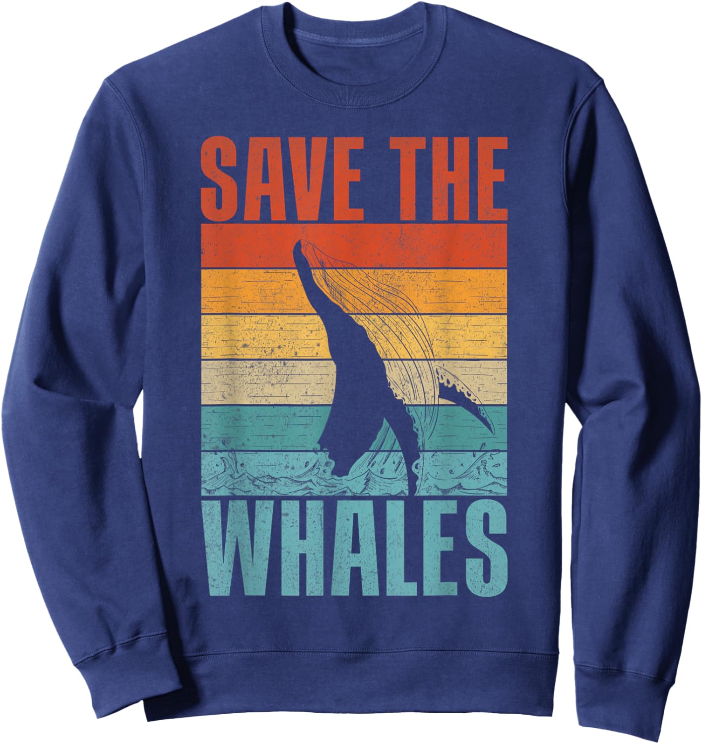 Save the Whales Lover Marine Scientist Environmentalist Sweatshirt - Sweatshirt | Navy