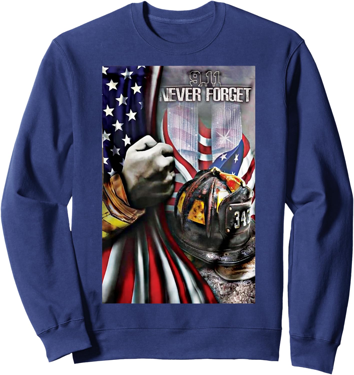 Remember 9-11 American Patriotic 20th Anniversary Sweatshirt - Sweatshirt | Navy