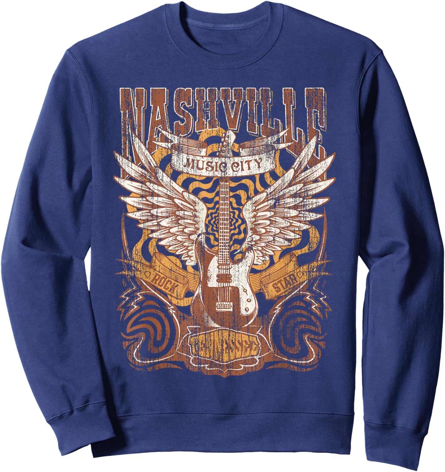 Nashville Tennessee Guitar Country Music City Guitarist Gift Sweatshirt - Sweatshirt | Navy