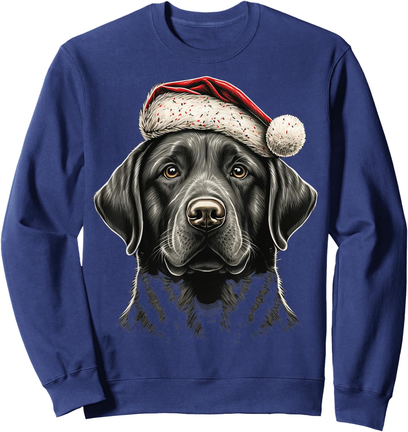 Xmas Labrador Santa on Christmas Labrador Retriever Sweatshirt - Sweatshirt | Navy