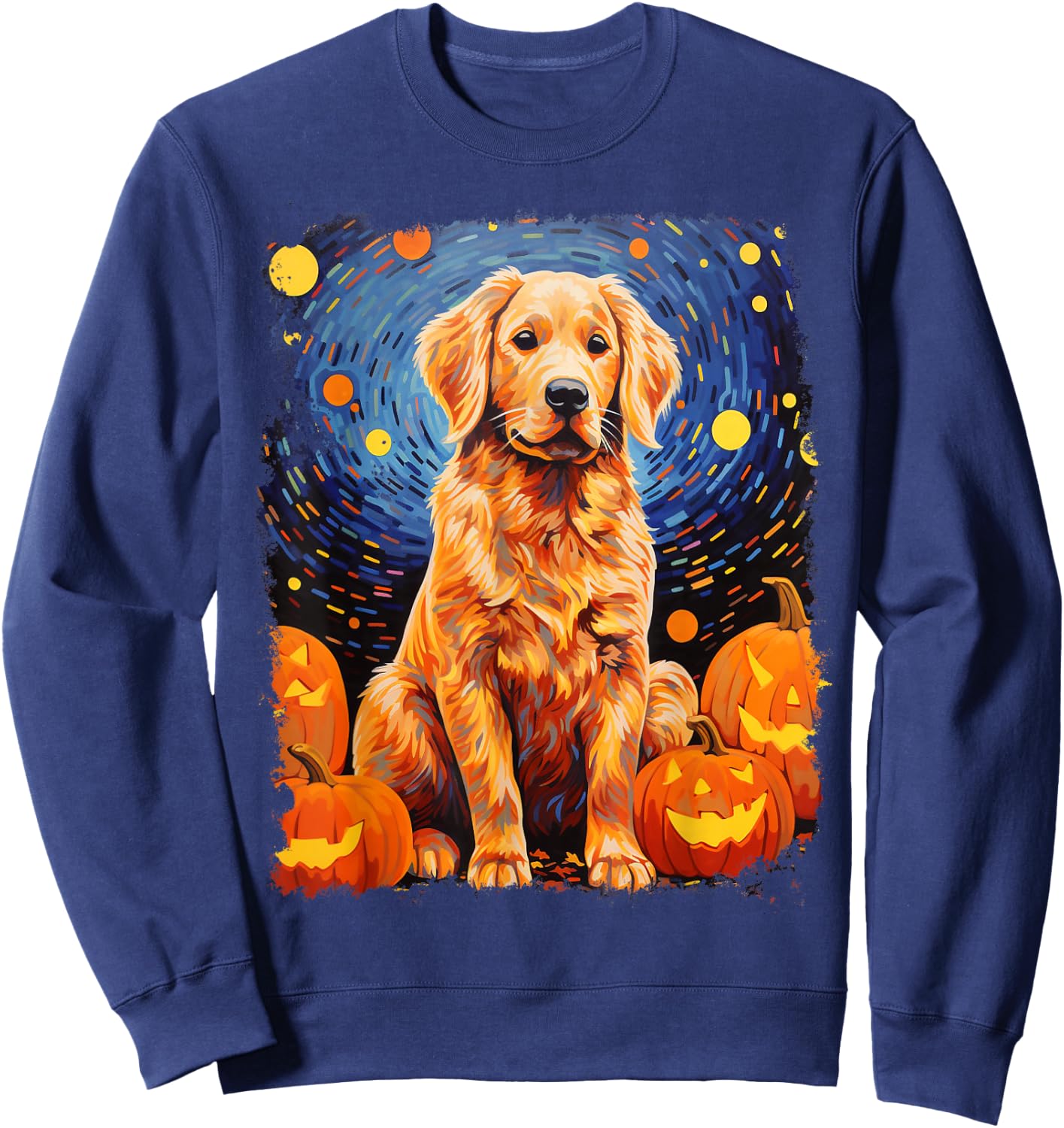Golden Retriever Halloween Sweatshirt - Sweatshirt | Navy
