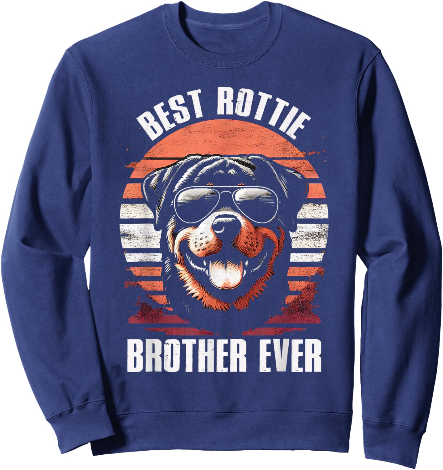 Best Rottie Brother Ever Rottweiler Dog Vintage Sweatshirt - Sweatshirt | Navy