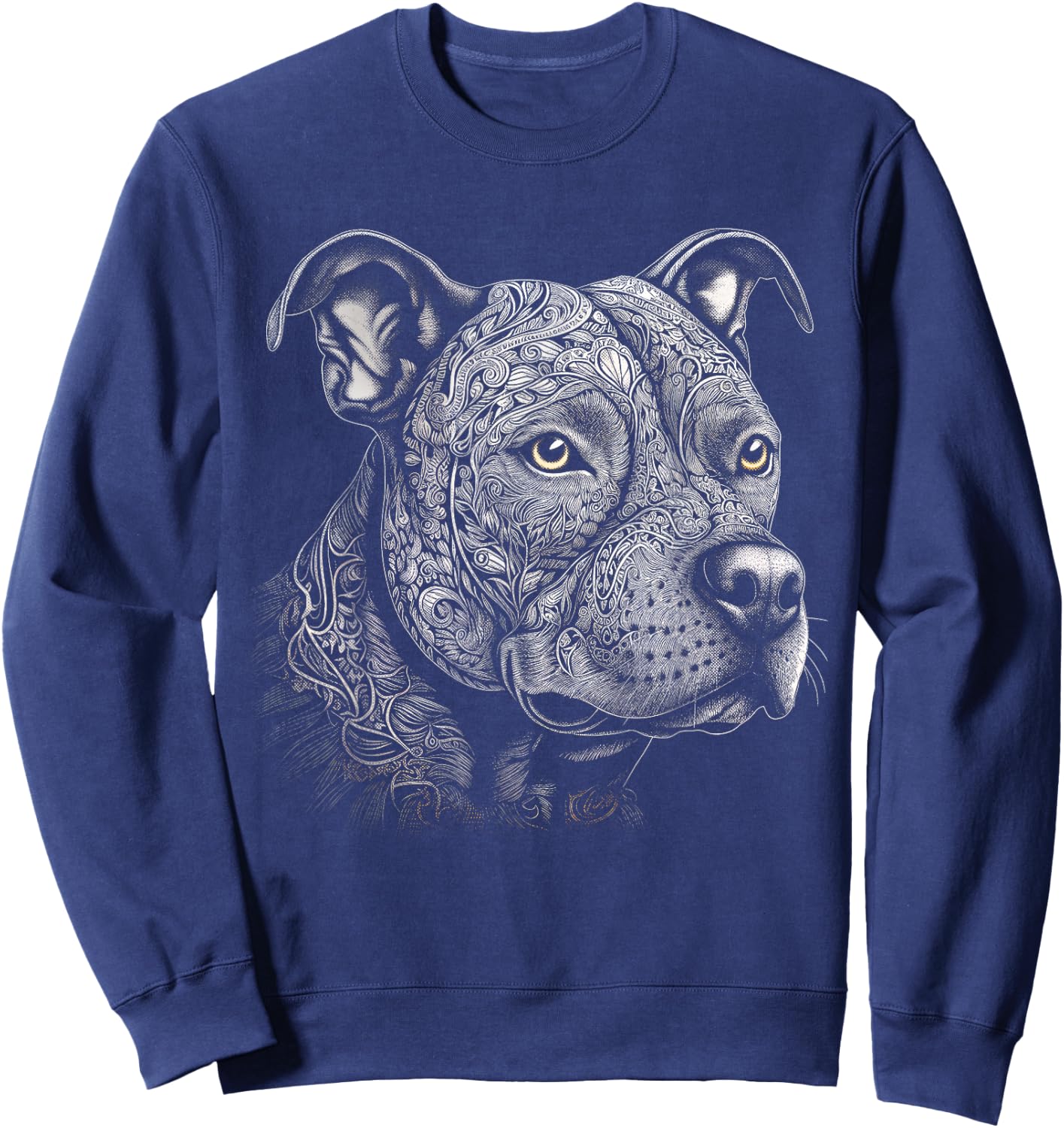 Pit Bull Mom Dog Lover Mandala Artistic Pitbull Owner Women Sweatshirt - Sweatshirt | Navy