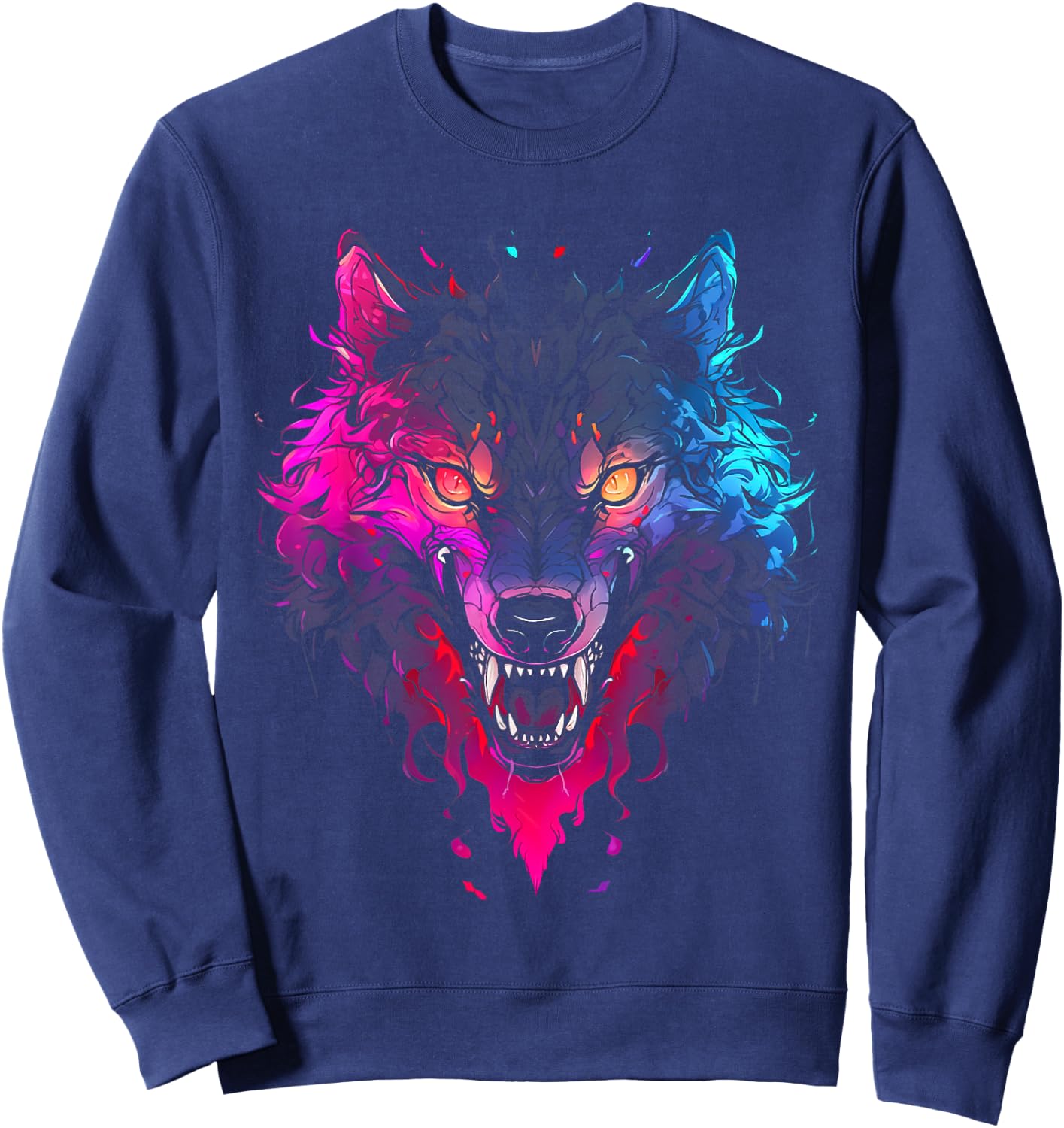 Horror Werewolf Head Halloween Mythology Wolf Shifter Lycan Sweatshirt - Sweatshirt | Navy