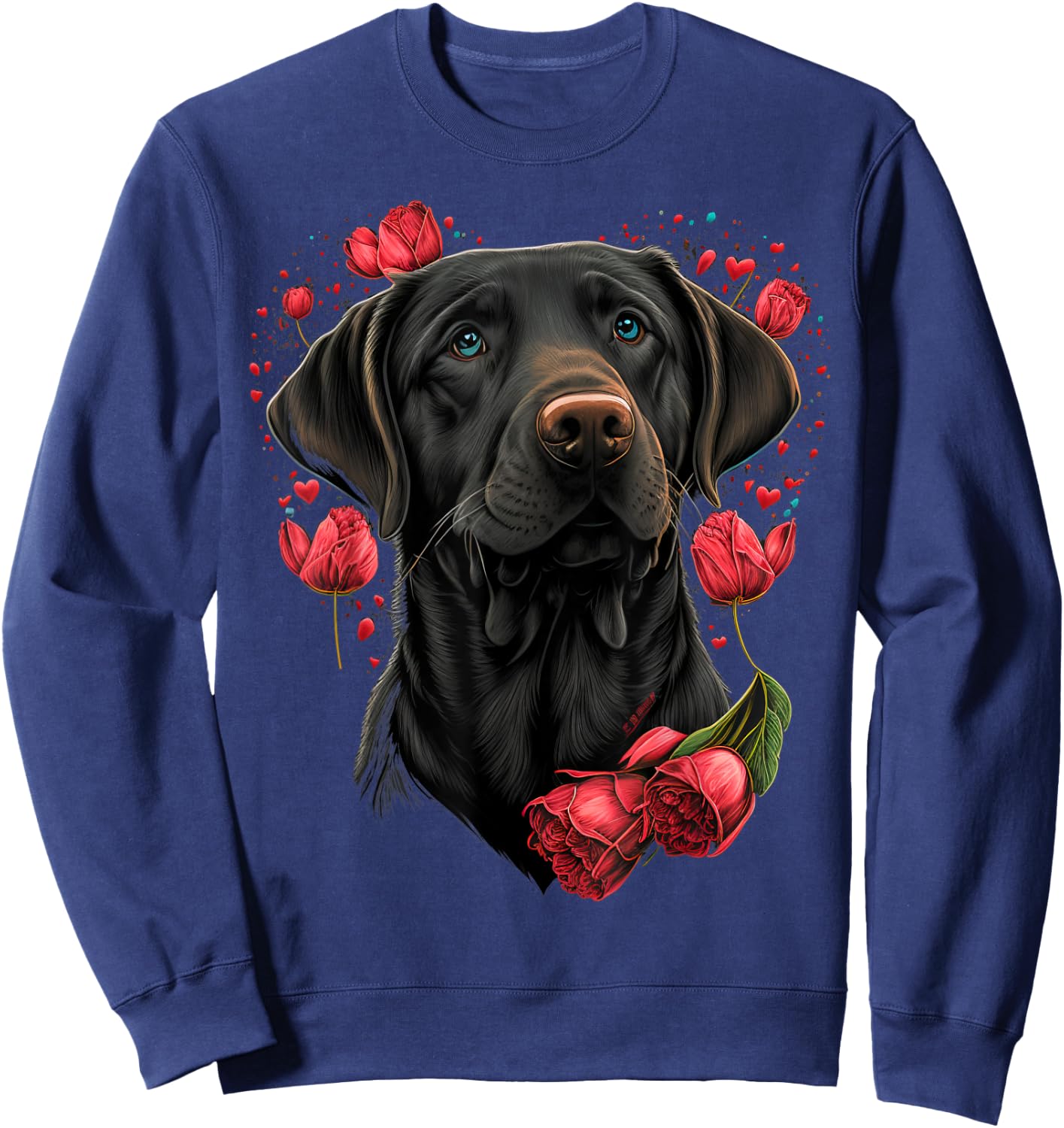 Two Labradors Valentines Day Love Couple Labrador Retriever Sweatshirt - Sweatshirt | Navy