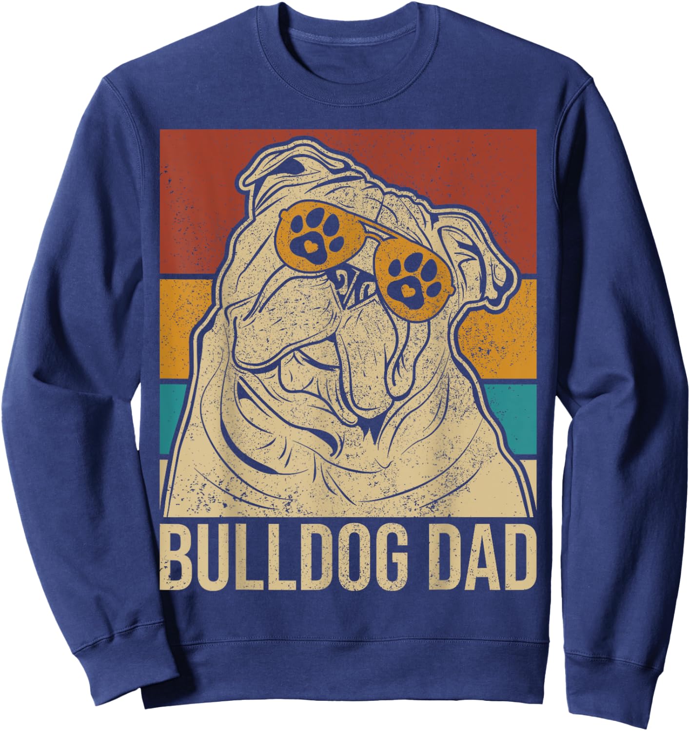 Dog Papa Pet Owner Animal Lover Outfit English Bulldog Dad Sweatshirt - Sweatshirt | Navy