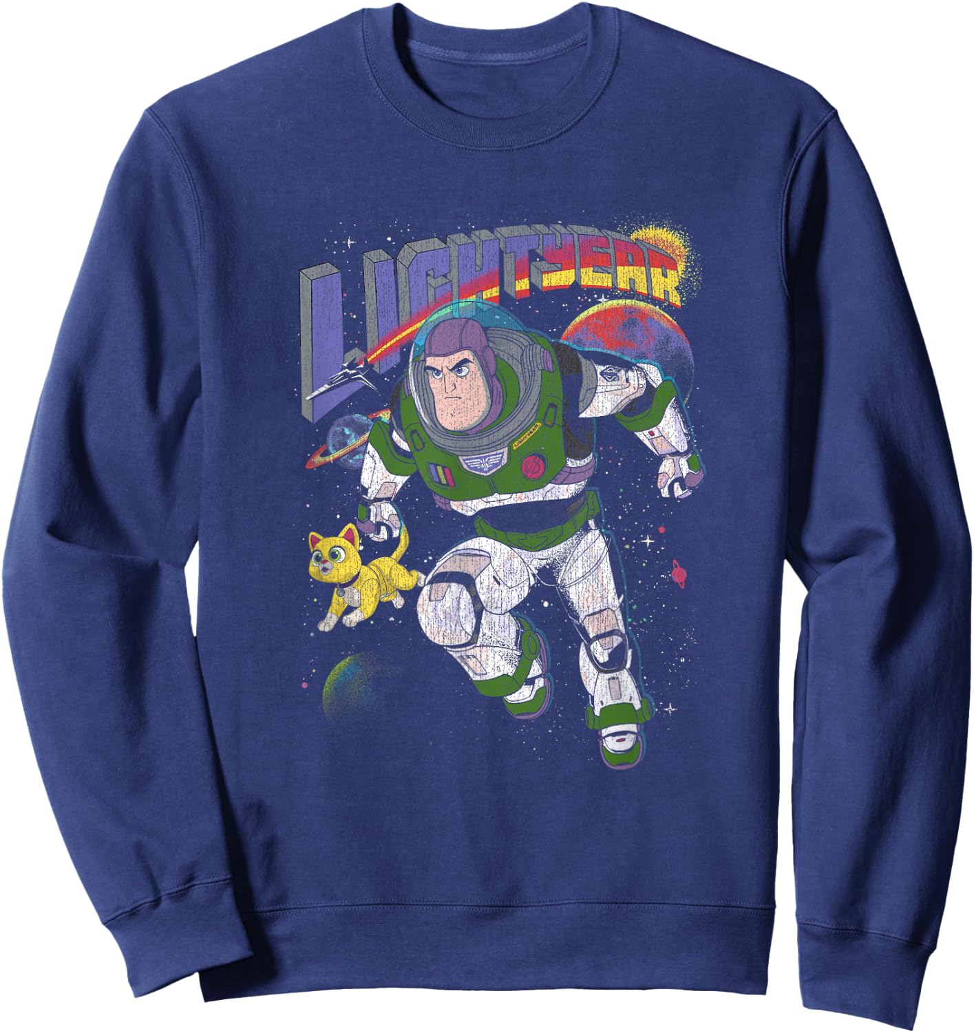 Disney Pixar Lightyear Buzz and Sox Retro Space Ranger Sweatshirt - Sweatshirt | Navy