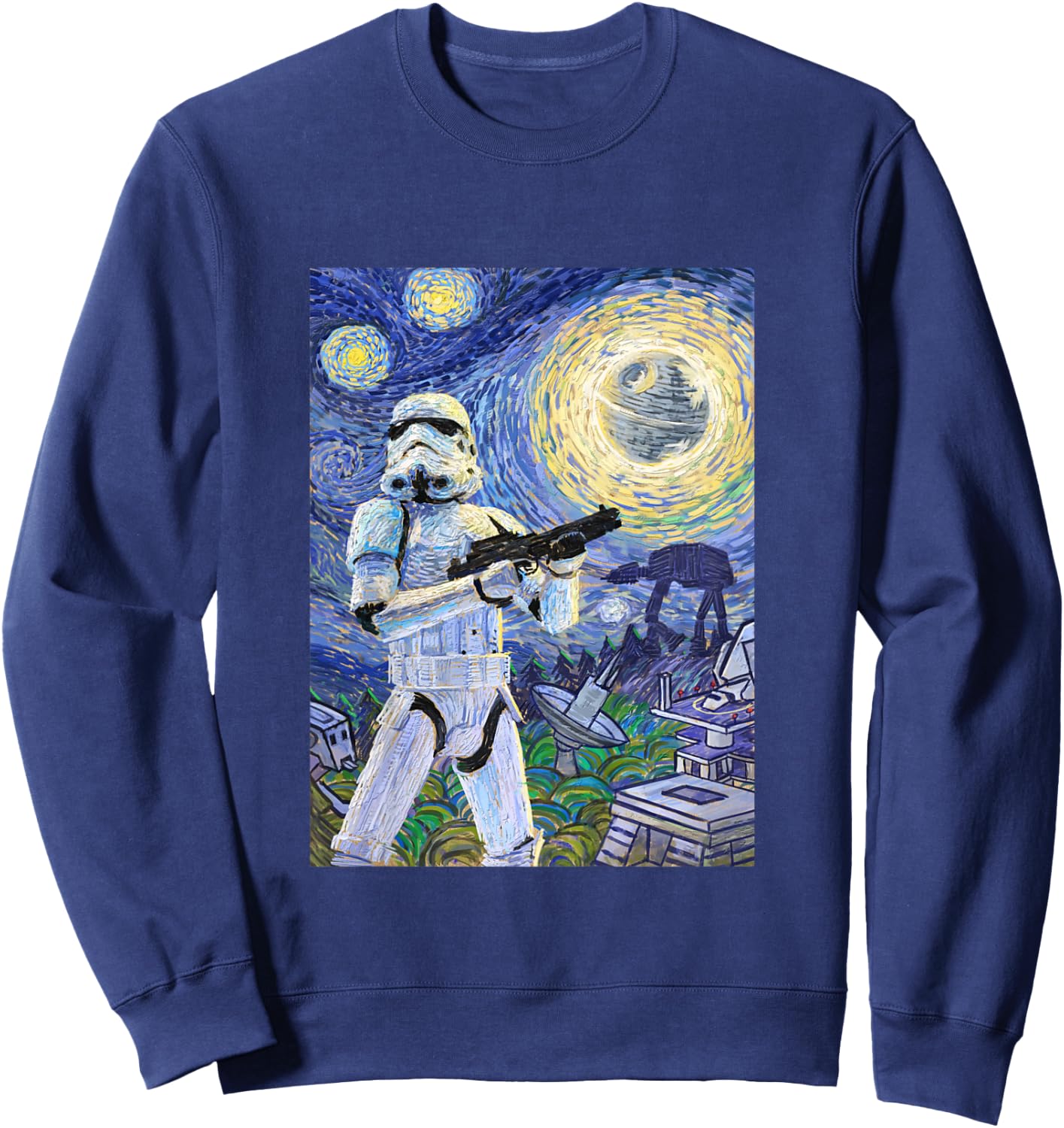 Kids Star Wars Classic Stormtrooper Van Gogh Starry Night Print Sweatshirt - Sweatshirt | Navy