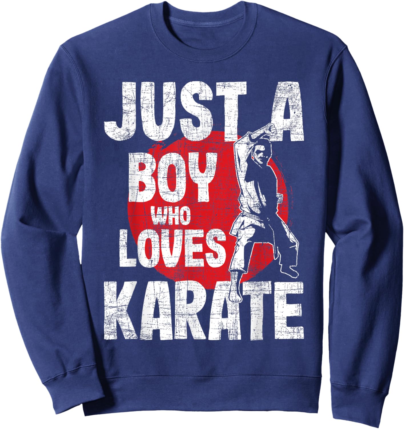 Just A Boy Who Loves Karate - Martial Arts Coach Karateka Sweatshirt - Sweatshirt | Navy