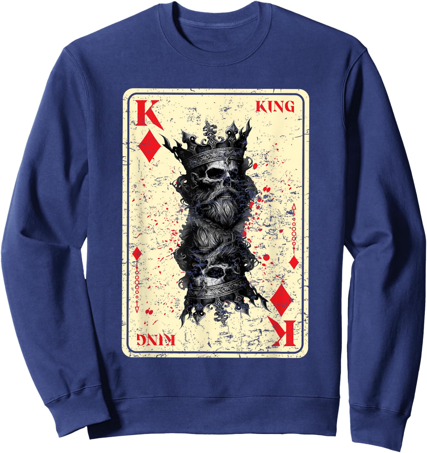 Gothic Card Game Halloween Scary Horror King of Diamonds Sweatshirt - Sweatshirt | Navy