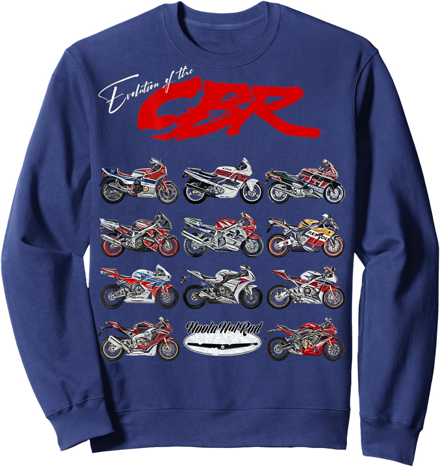 Evolution of the, CBR,Motorcycle,Motorbike,Biker,Sportsbike Sweatshirt - Sweatshirt | Navy