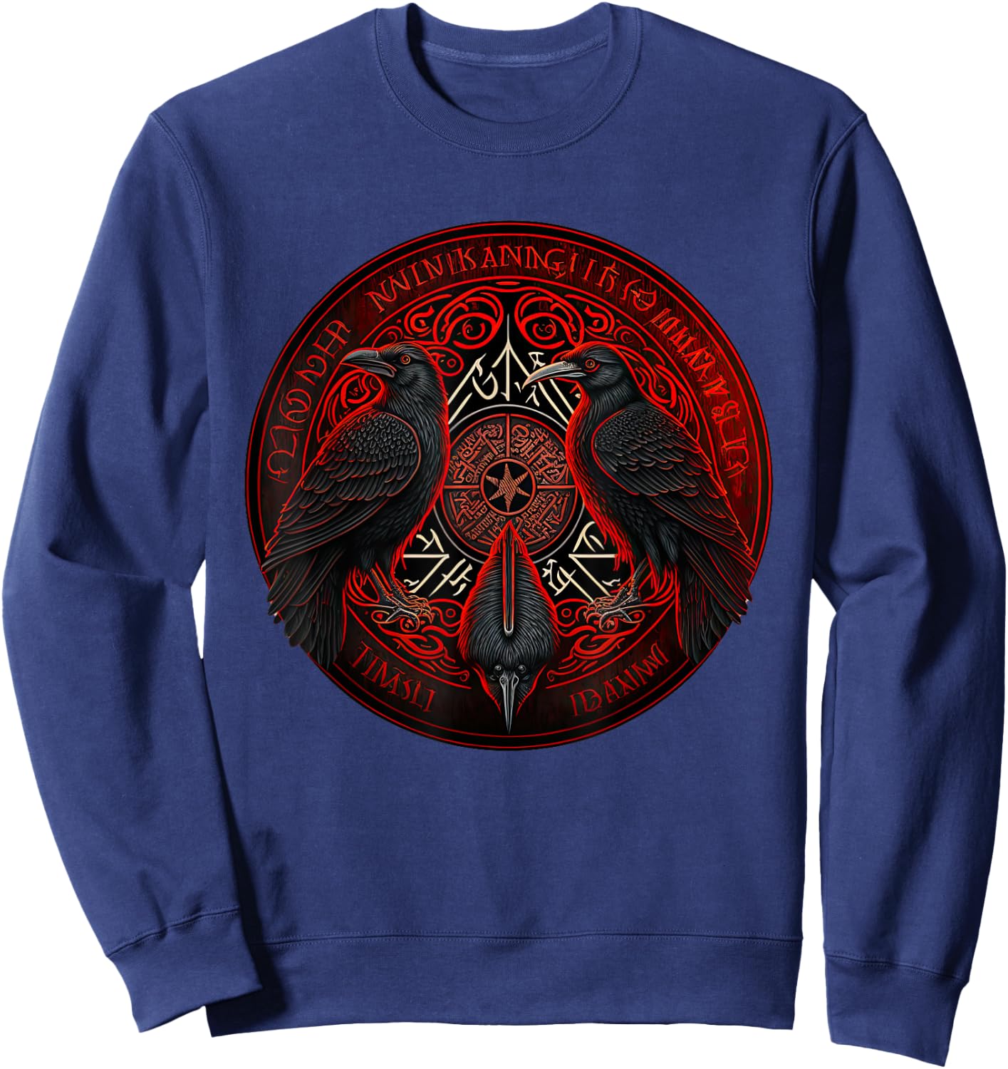 Scandinavian Odin Ravens Sweatshirt - Sweatshirt | Navy