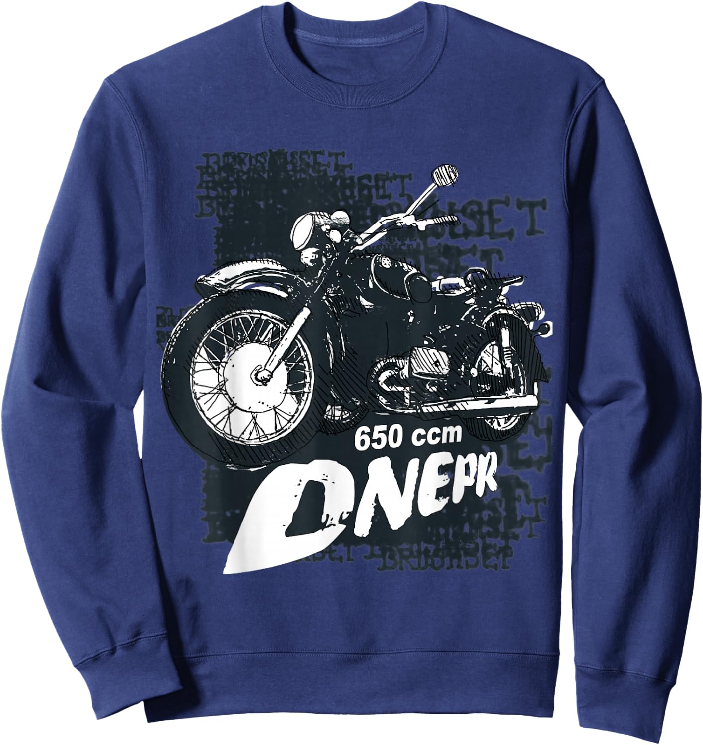 Dnepr 650 cc Sowjet Motorcycle with Side Car Sweatshirt - Sweatshirt | Navy