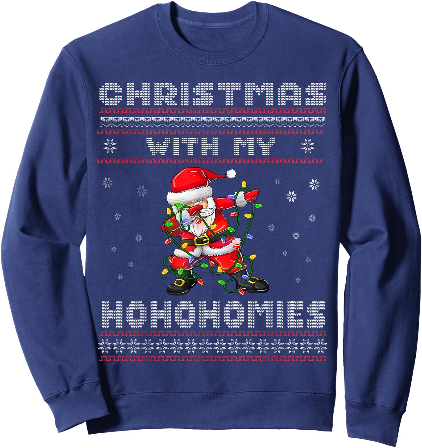 Funny Christmas With My Ho Ho Homies - Family Dabbing Santa Sweatshirt - Sweatshirt | Navy