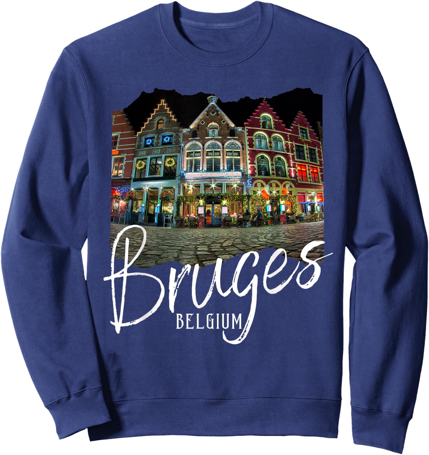 Christmas in Bruges Souvenir Belgium Bruges Sweatshirt - Sweatshirt | Navy