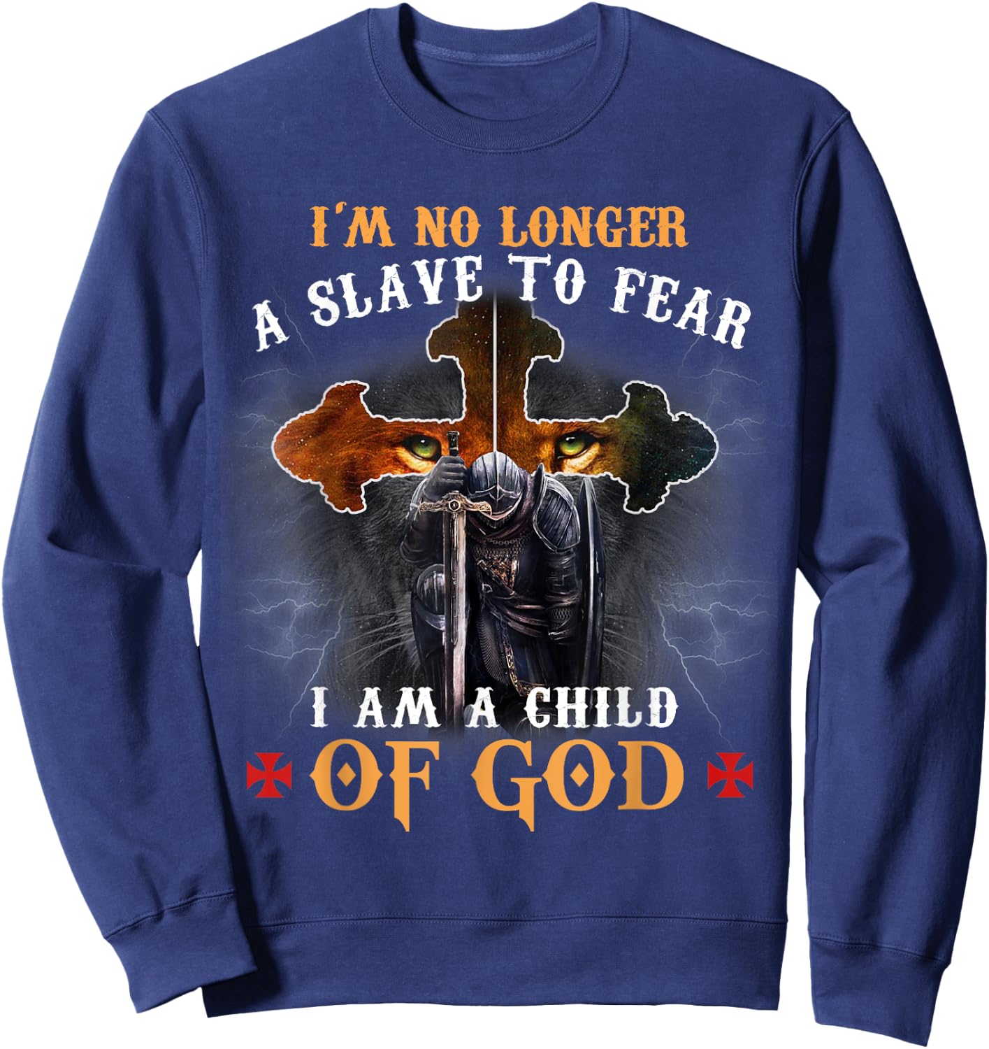 Christian Knight Templar I Am A Warrior Of God Sweatshirt - Sweatshirt | Navy