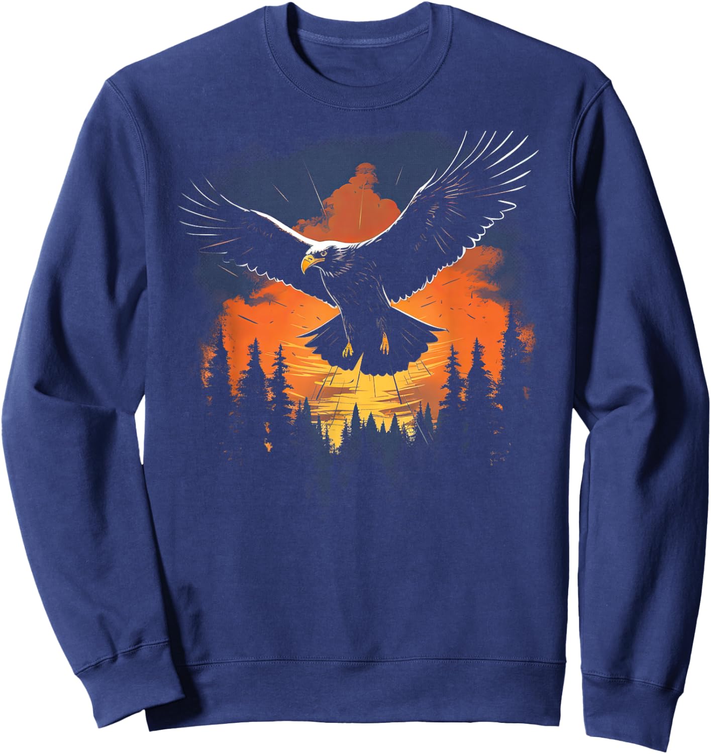 Eagle Forest Animal Wildlife Sweatshirt - Sweatshirt | Navy