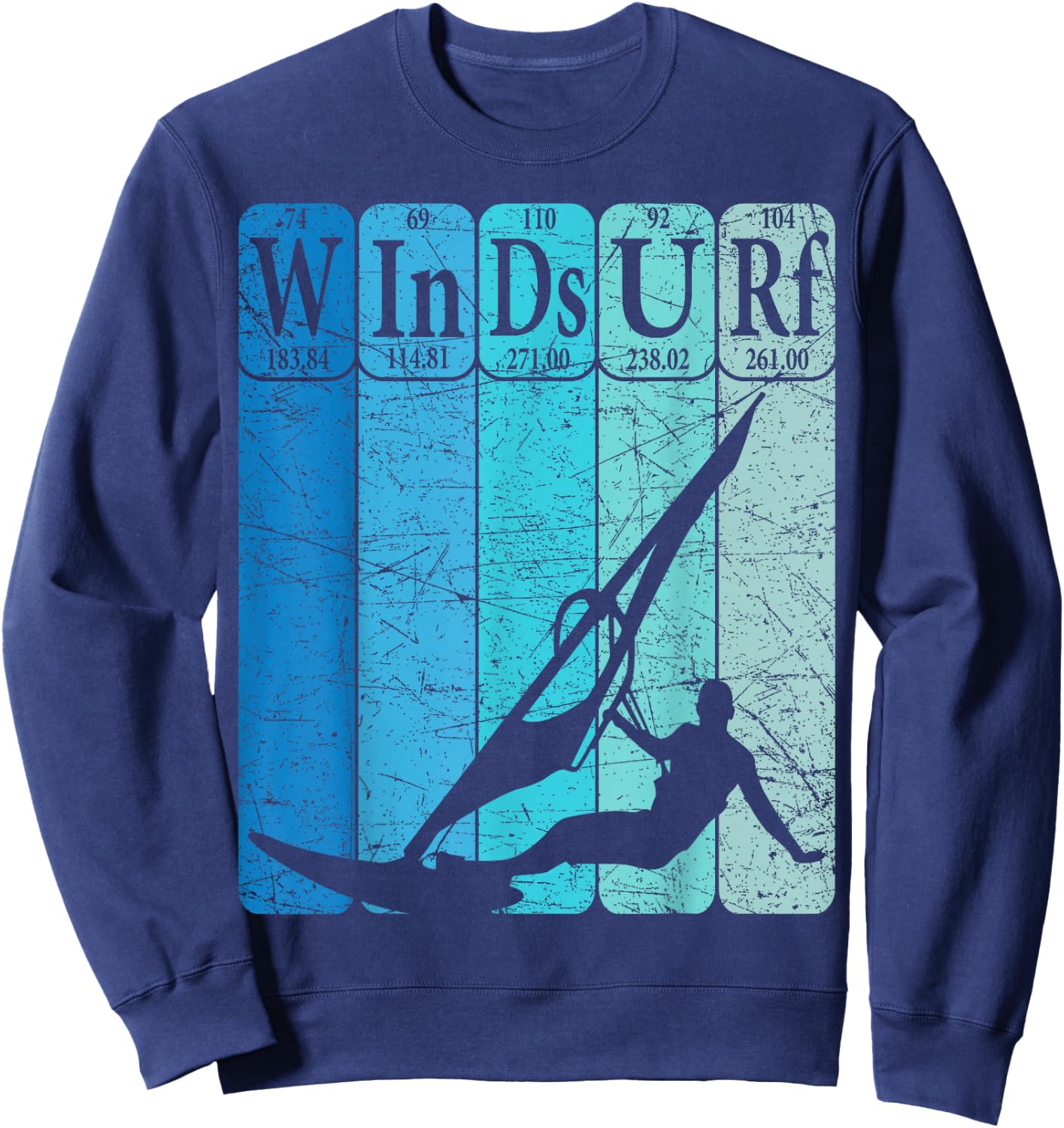 Windsurf Periodic Table Elements Windsurfing Retro Sweatshirt - Sweatshirt | Navy