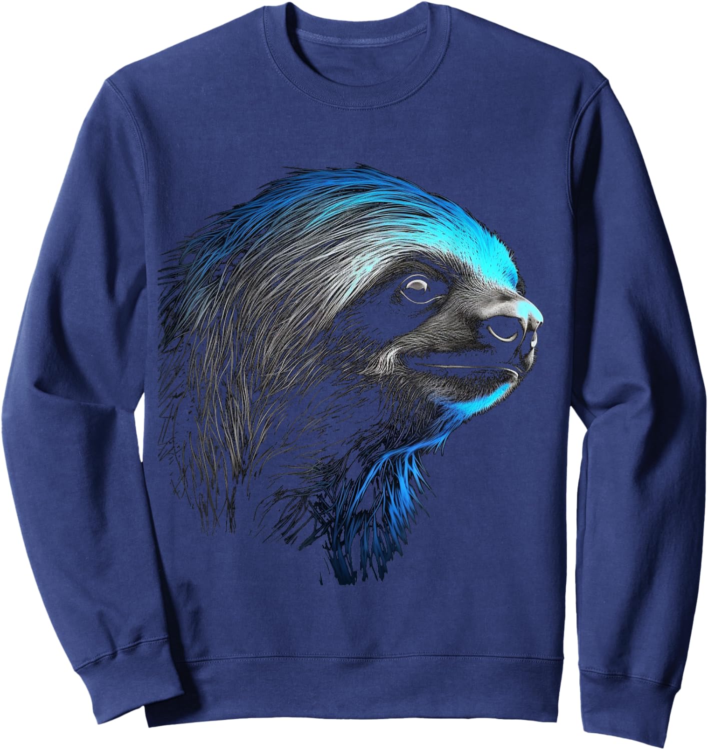 Sloth - Animal Art Animal Motif Artwork Sloth Sweatshirt - Sweatshirt | Navy