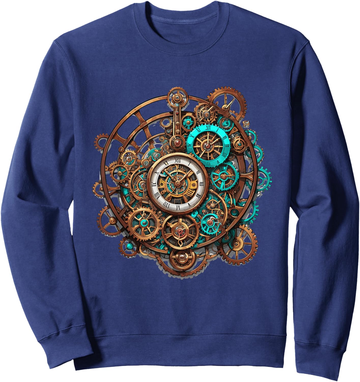 Vintage steampunk clock gears steampunk Sweatshirt - Sweatshirt | Navy