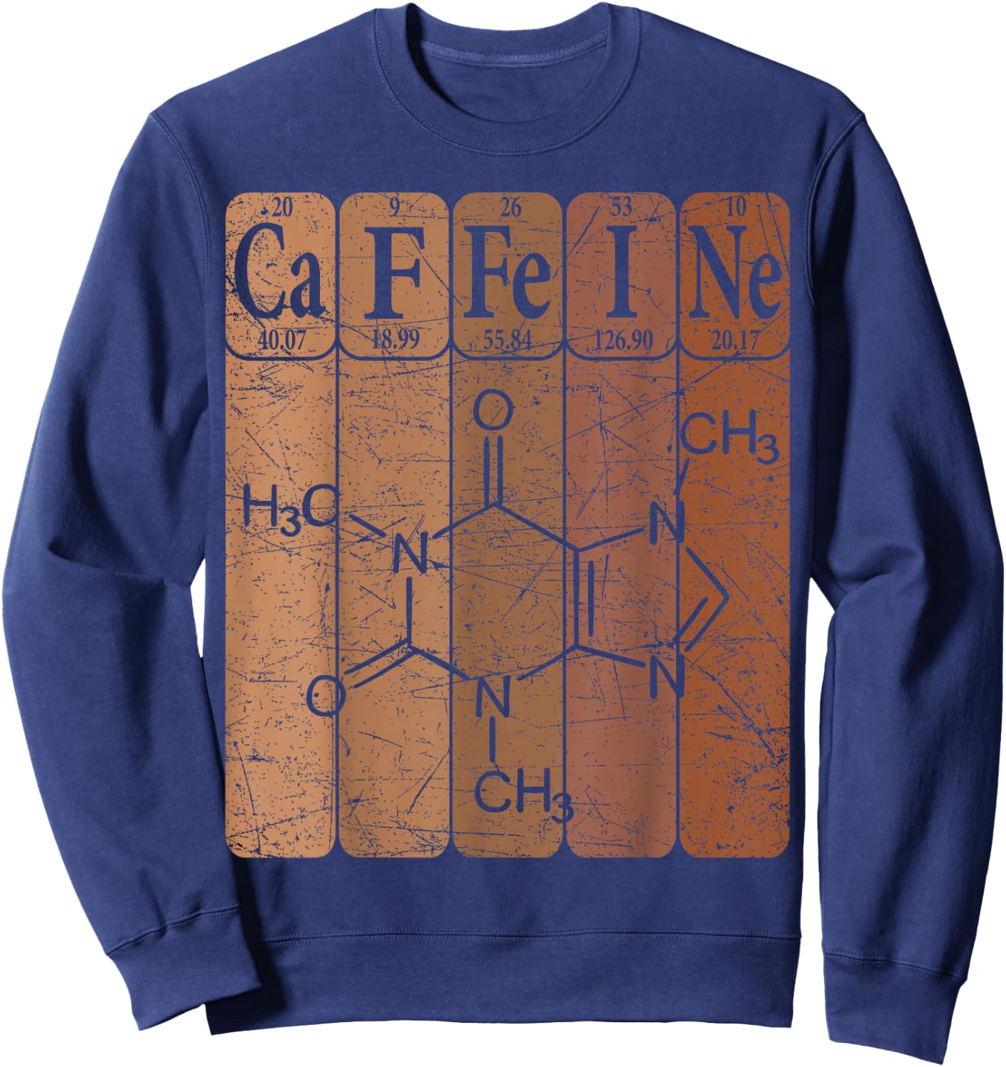 Caffeine Periodic Table Elements Coffeeholic Coffee Lover Sweatshirt - Sweatshirt | Navy
