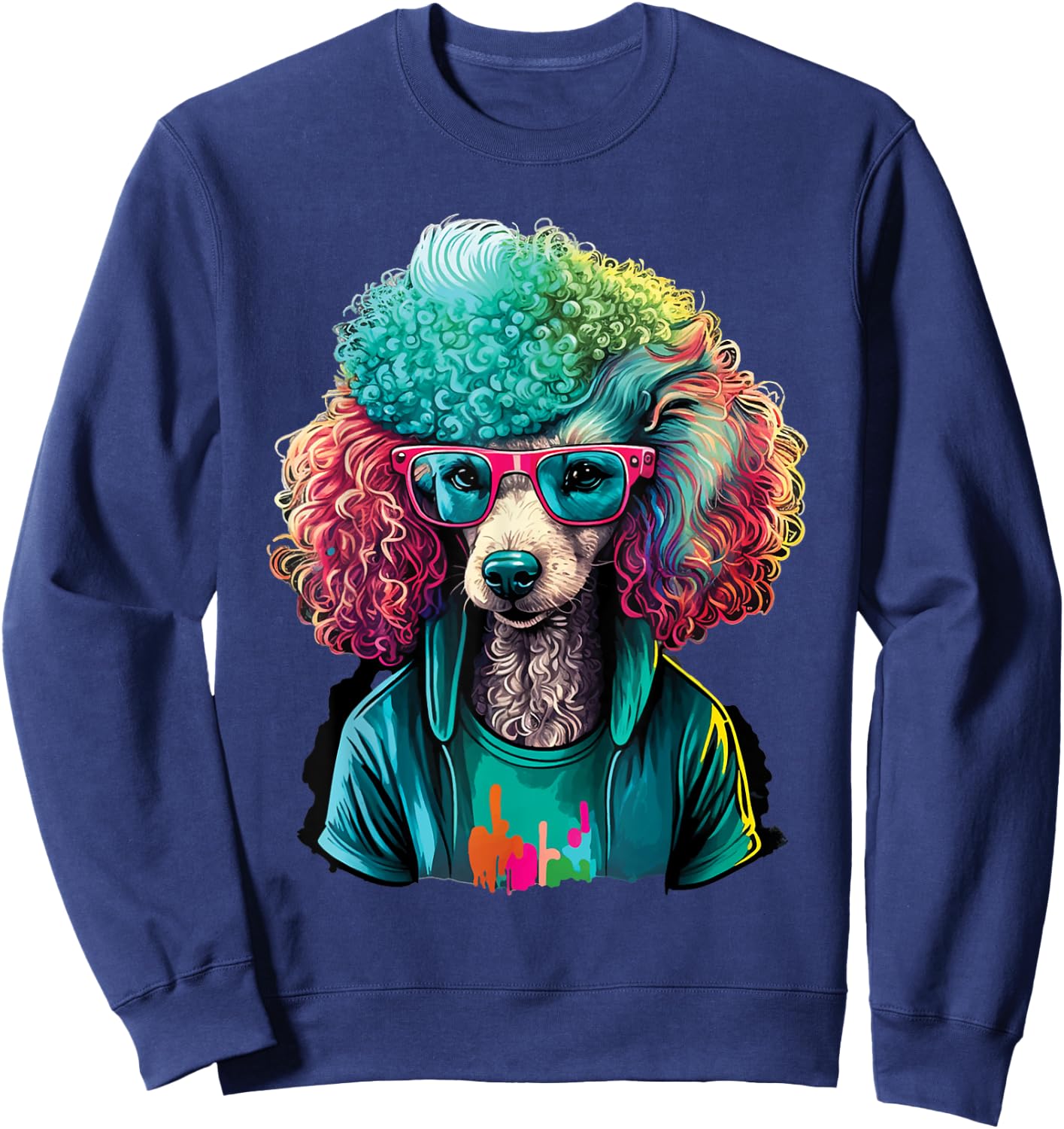 Tie Dye Poodle - Dog Owner Puppy Lover Pet Breeder Men Women Kids Sweatshirt - Sweatshirt | Navy