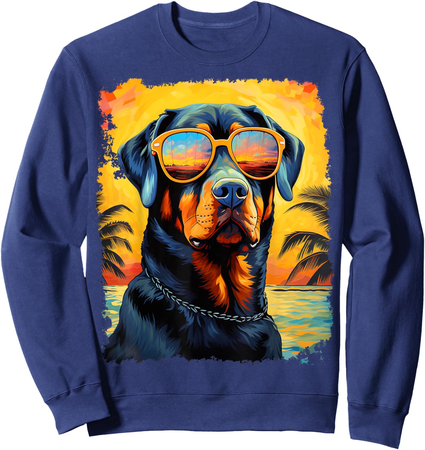 Dog Hawaiian Rottweiler Women Girls Kids Sweatshirt - Sweatshirt | Navy