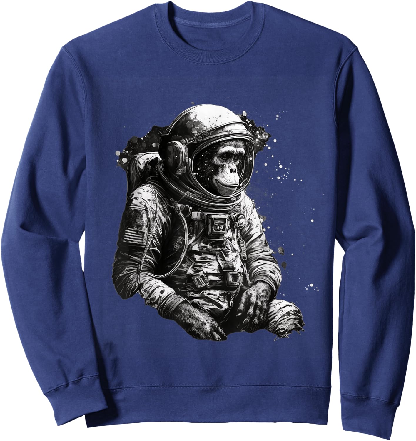Chimpanzee Space Astronaut Travel Monkey Vintage Design Sweatshirt - Sweatshirt | Navy