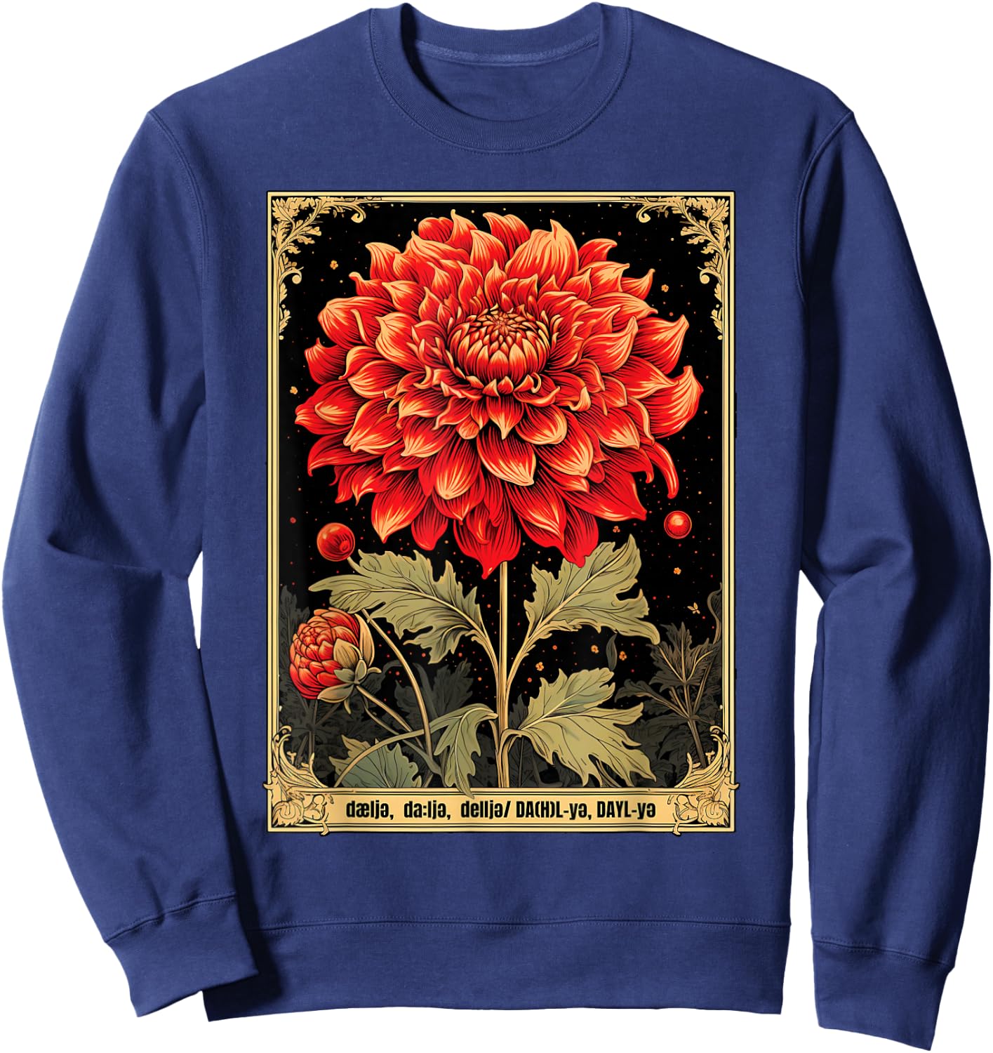 Vintage Dahlias Sweatshirt - Sweatshirt | Navy