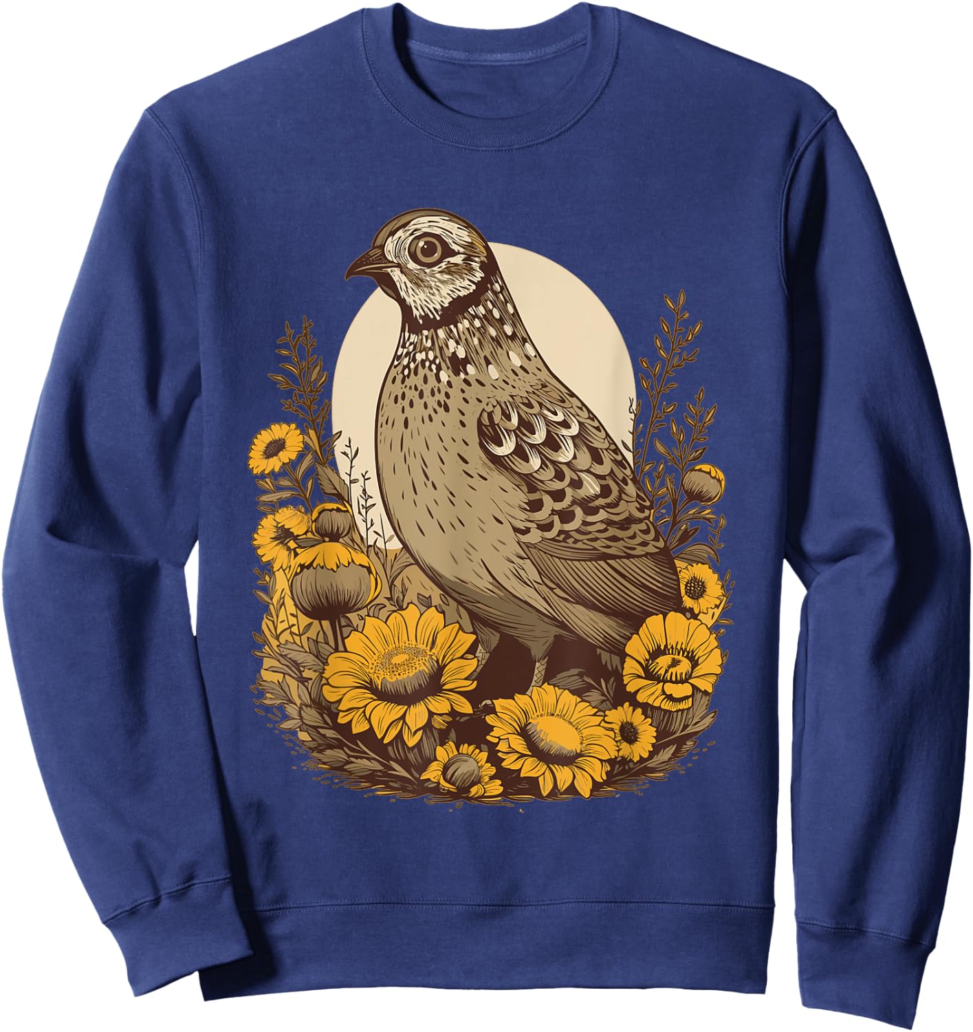 Quail Sunflower Outfit Quail Bird Lovers Girls Sweatshirt - Sweatshirt | Navy