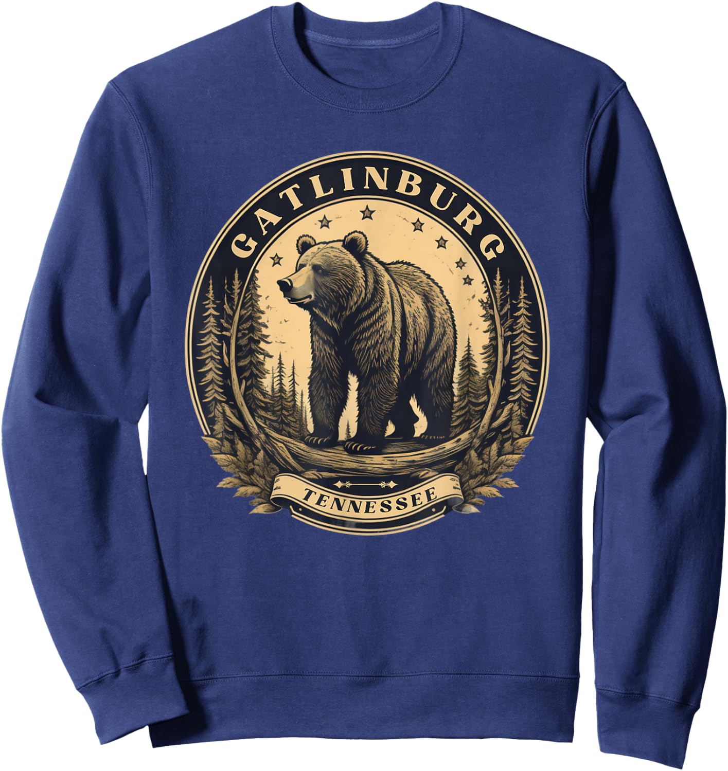 Vintage Gatlinburg mountain Tennessee with bear Sweatshirt - Sweatshirt | Navy