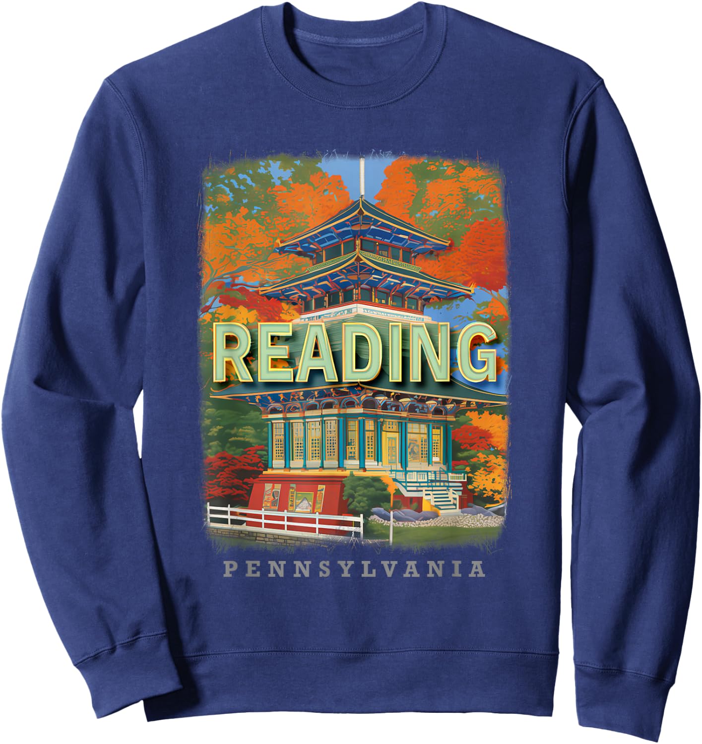Reading Pennsylvania PA Historic Landmarks SD406 Sweatshirt - Sweatshirt | Navy