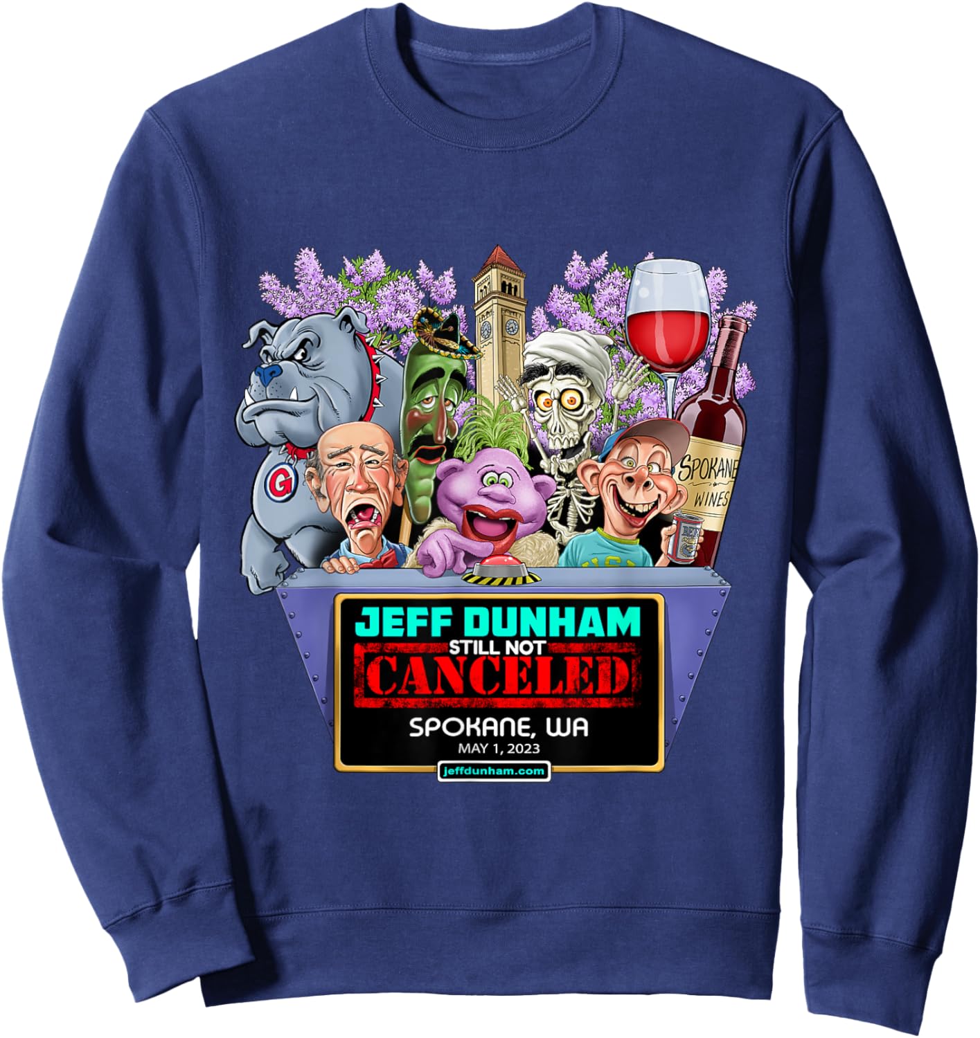Jeff Dunham Spokane, WA (2023) Sweatshirt - Sweatshirt | Navy