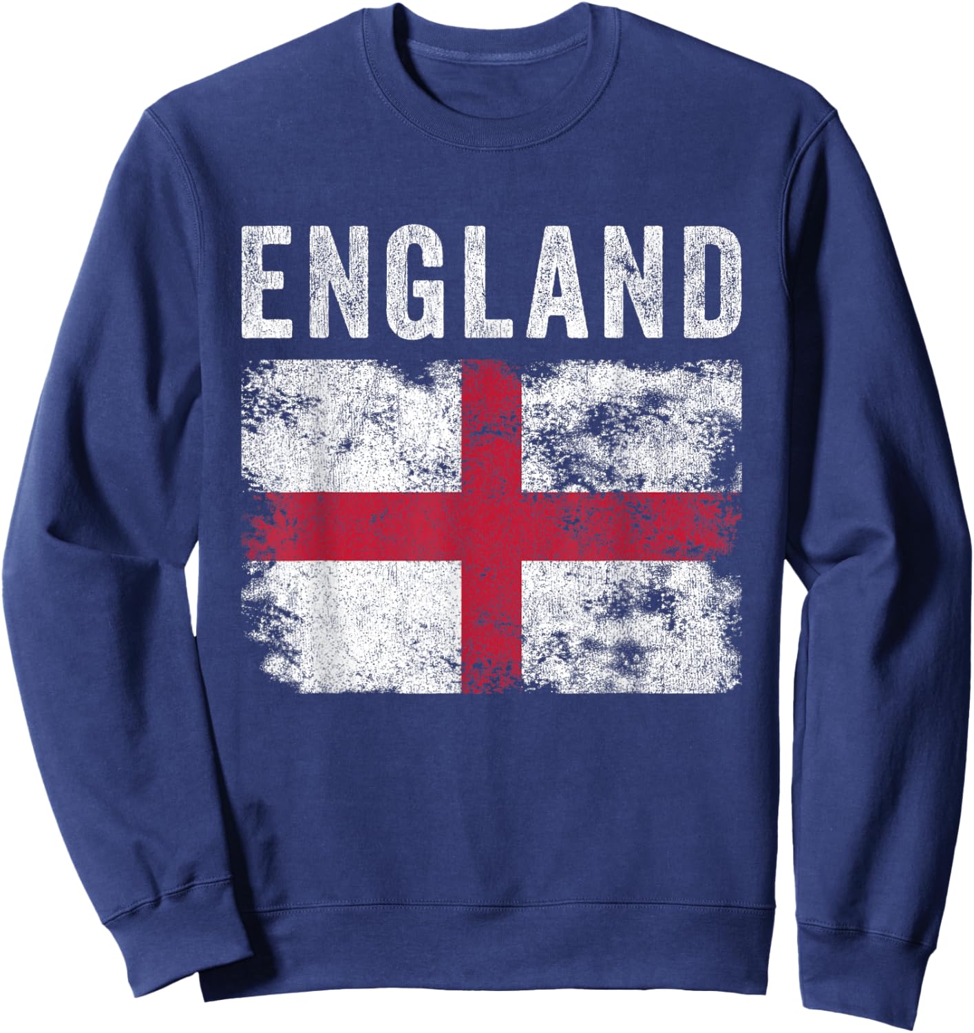 England Flag Distressed - Men Women Kids - English Flag Sweatshirt - Sweatshirt | Navy