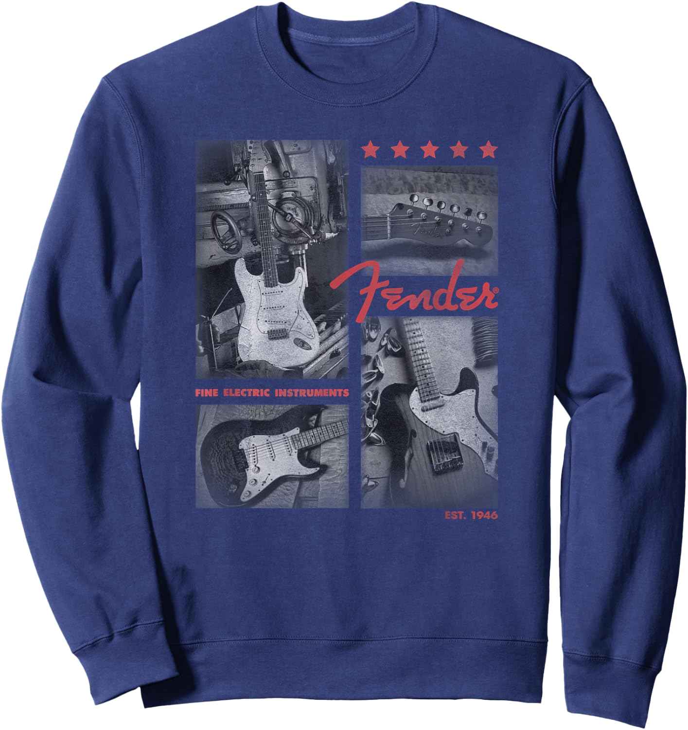 Fender Est. 1946 Electric Guitar Panels Sweatshirt - Sweatshirt | Navy
