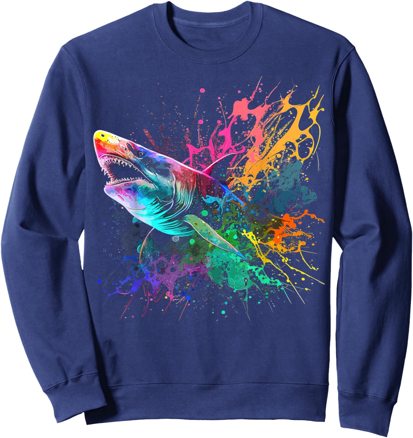 Shark Beach Lover Ocean Animal Graphic Novelty Sweatshirt - Sweatshirt | Navy