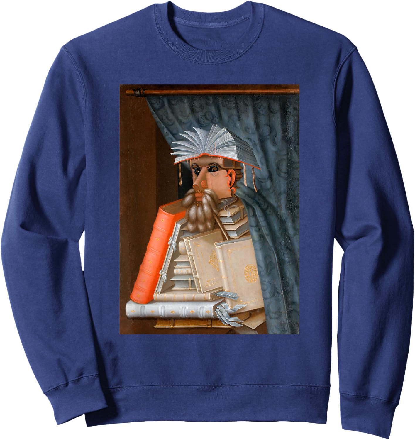 The Librarian c. 1566 Oil Painting by Giuseppe Arcimboldo Sweatshirt - Sweatshirt | Navy